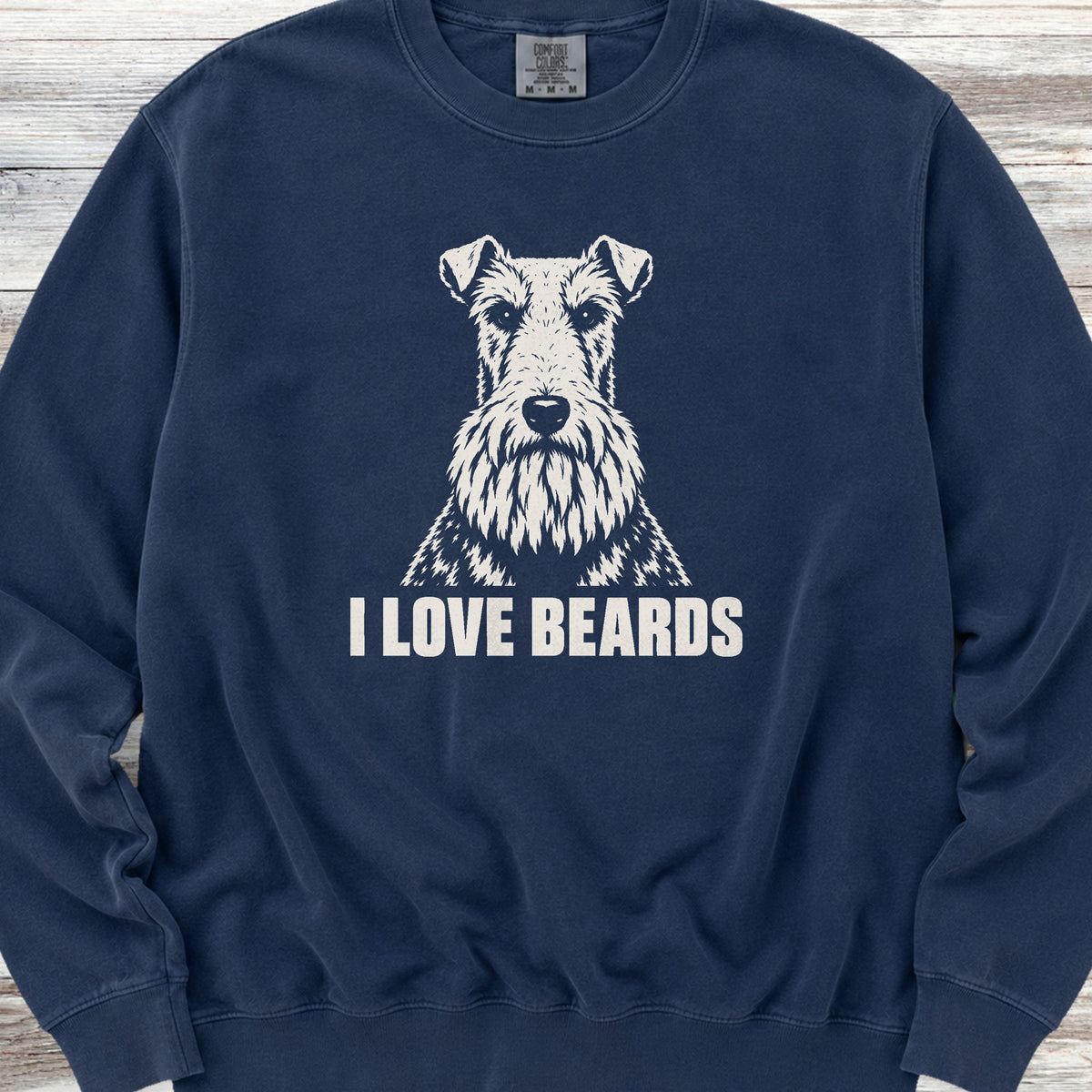 Wire Fox Terrier I Love Beards Sweatshirt - True Navy