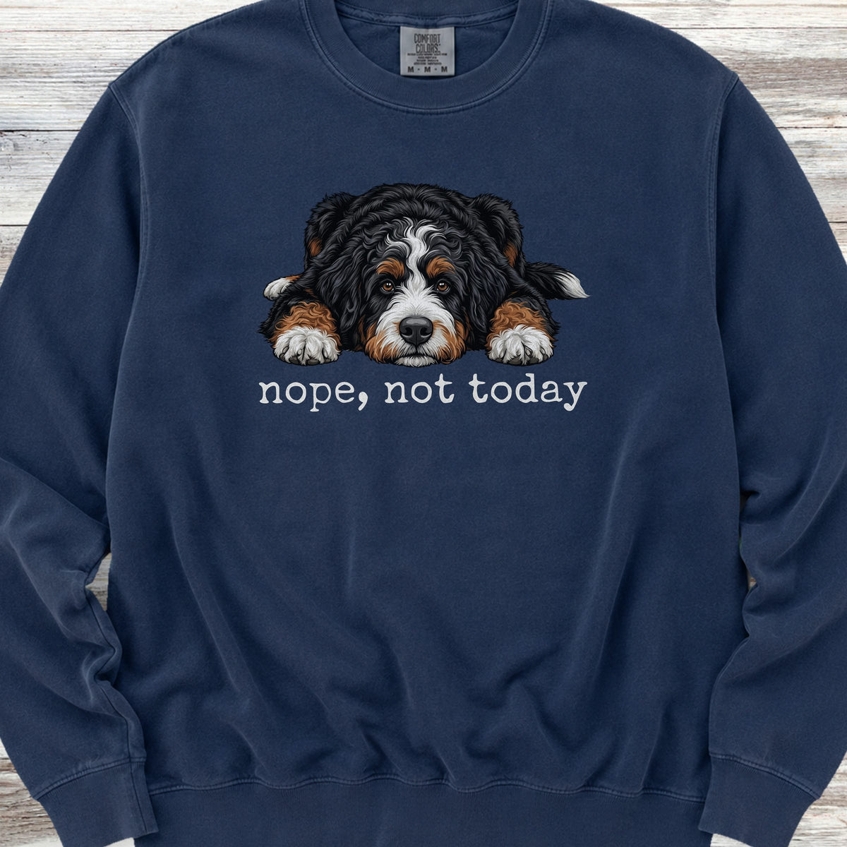 Bernedoodle Nope Sweatshirt - True Navy