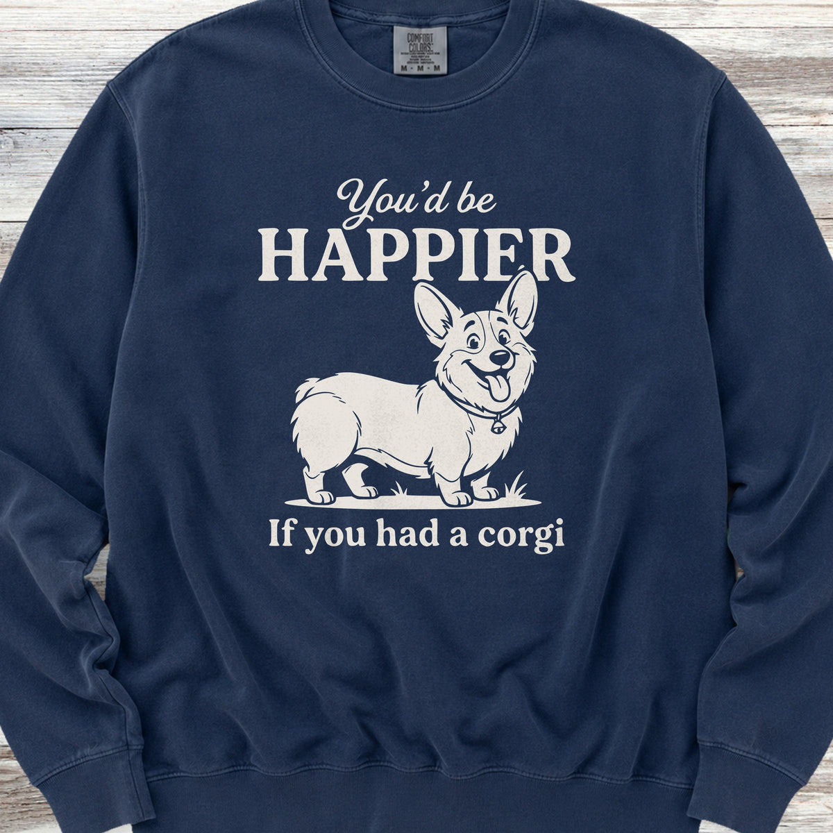 Corgi Happier Sweatshirt - True Navy