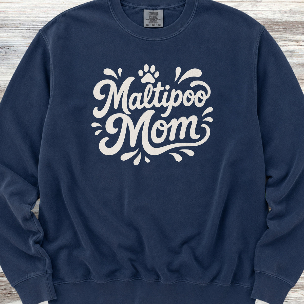 Maltipoo Groovy Mom Sweatshirt - True Navy