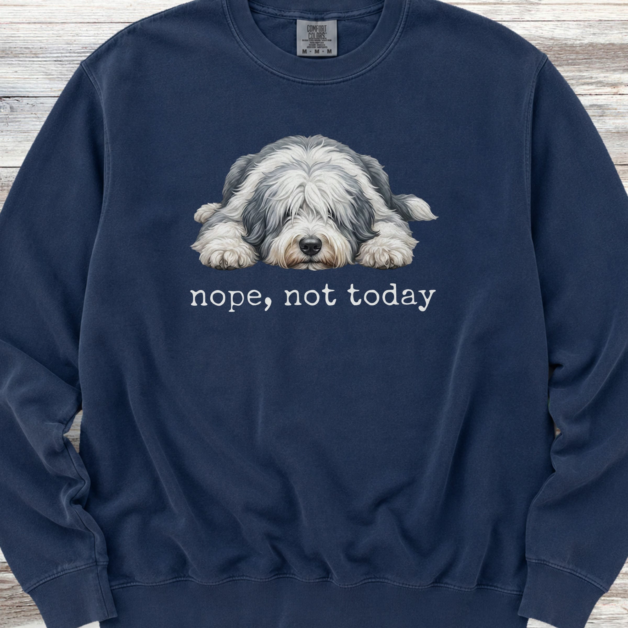 Old English Sheepdog Nope Sweatshirt - True Navy