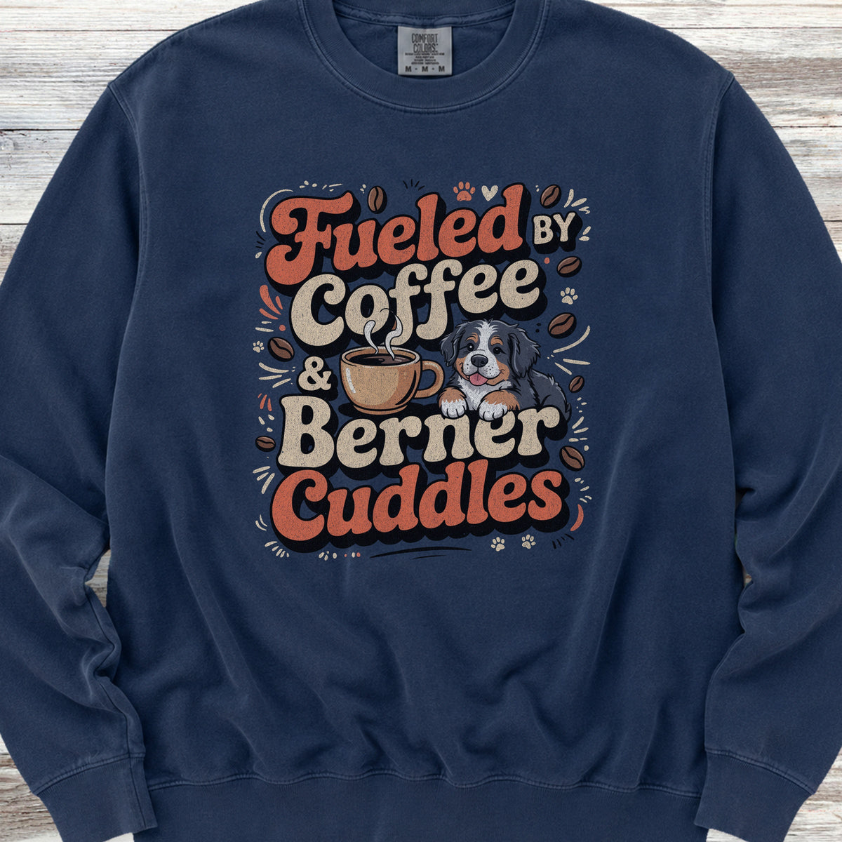 Bernese Mountain Dog Cuddles Sweatshirt - True Navy