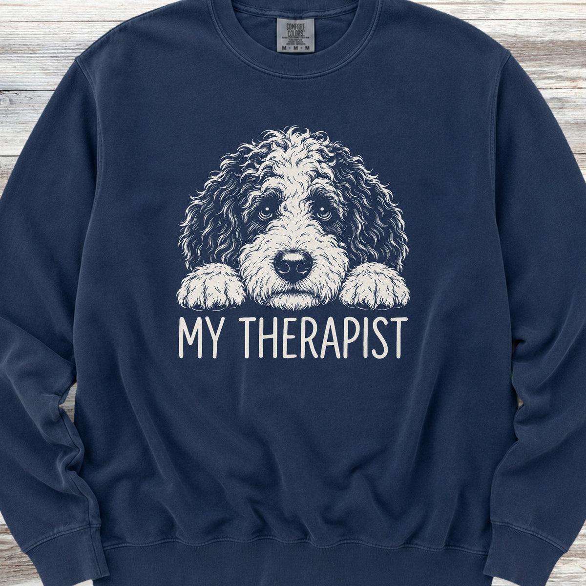 Sheepadoodle Therapist Sweatshirt - True Navy