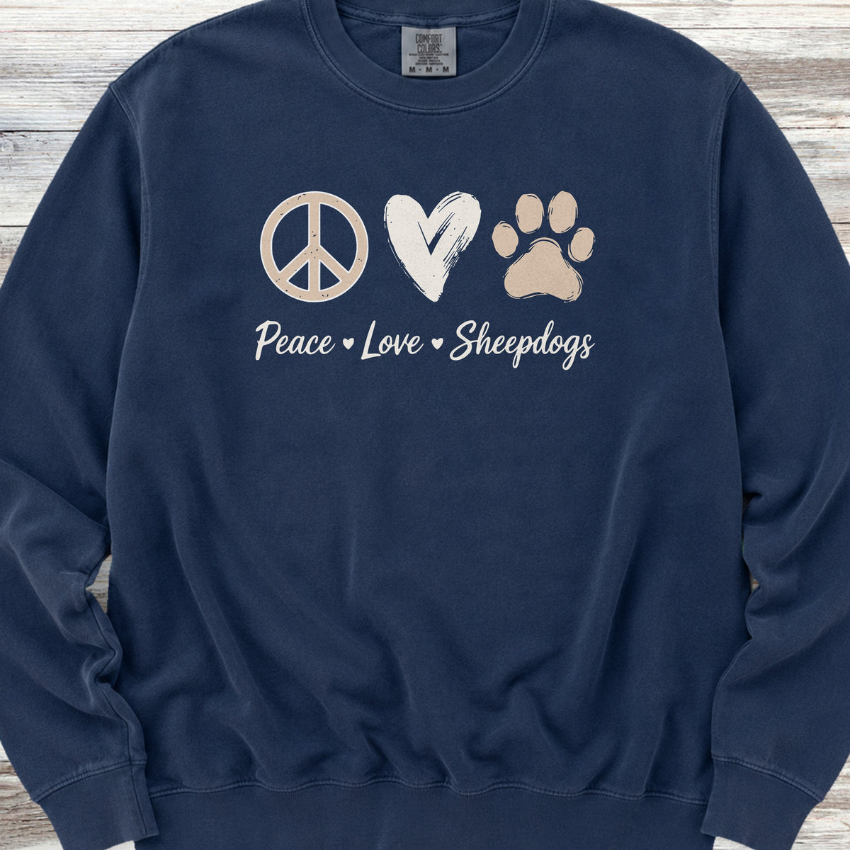 Old English Sheepdog Peace Sweatshirt - True Navy