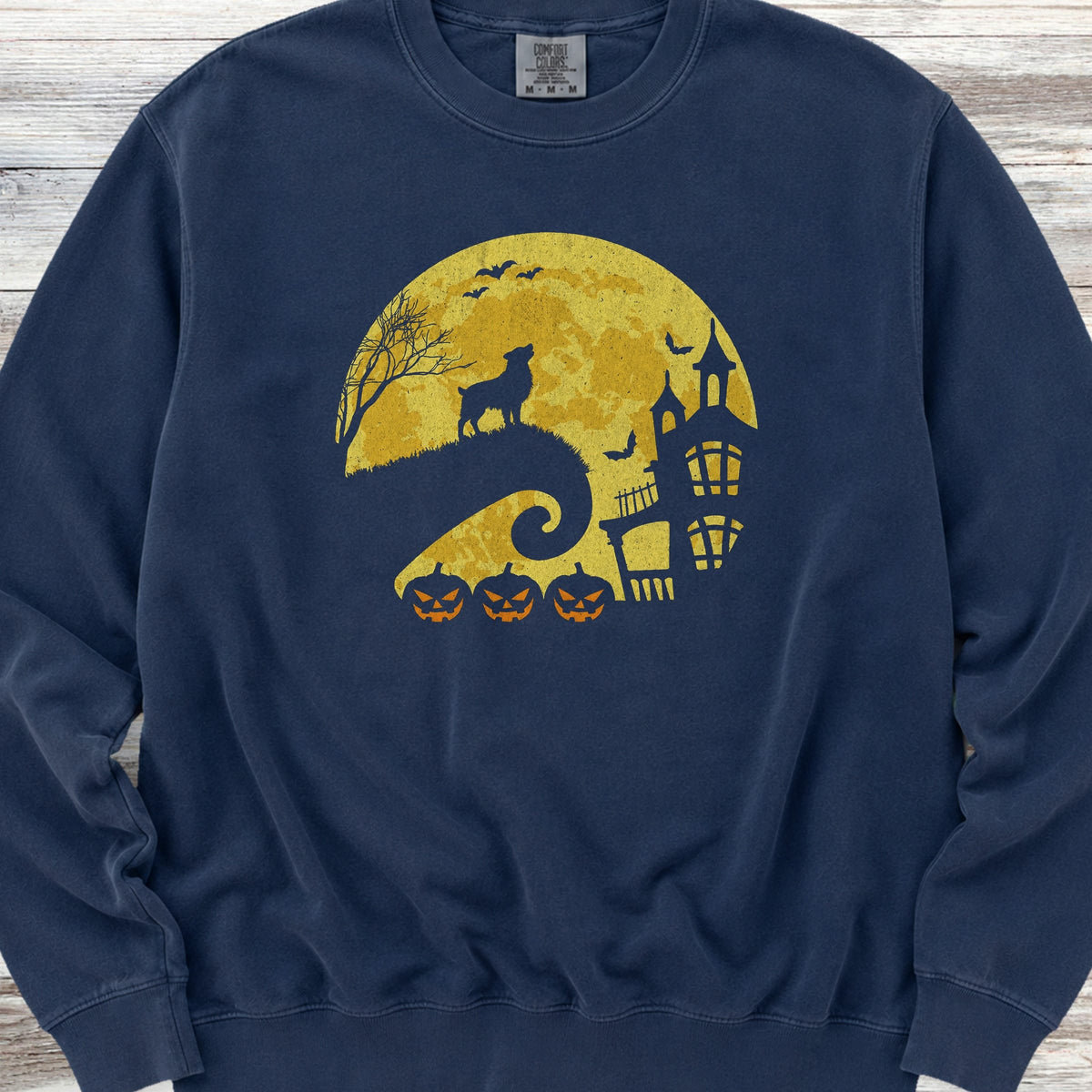 American Shepherd Halloween Moon Sweatshirt - True Navy