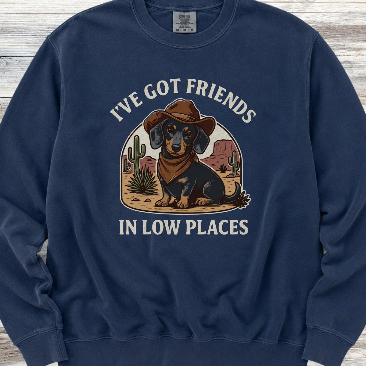 Dachshund Cowboy Friends Sweatshirt - True Navy