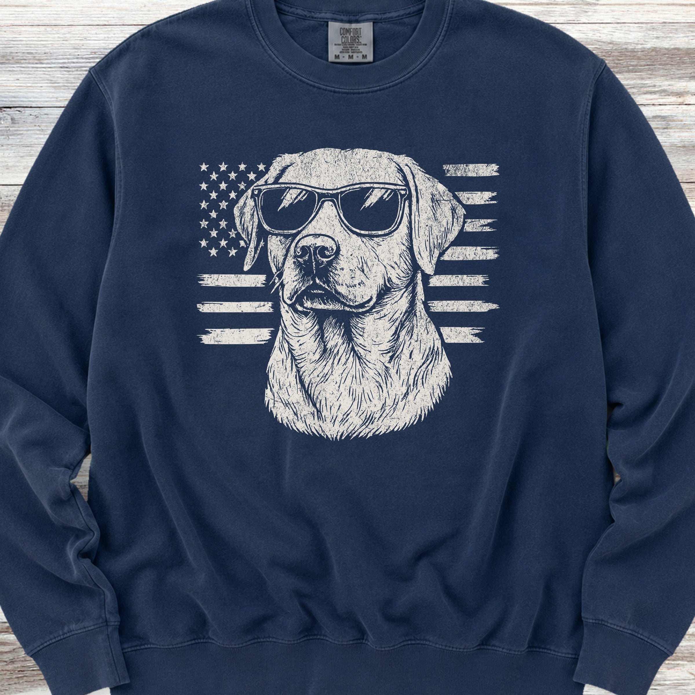 Labrador Retriever Flag Sweatshirt - True Navy