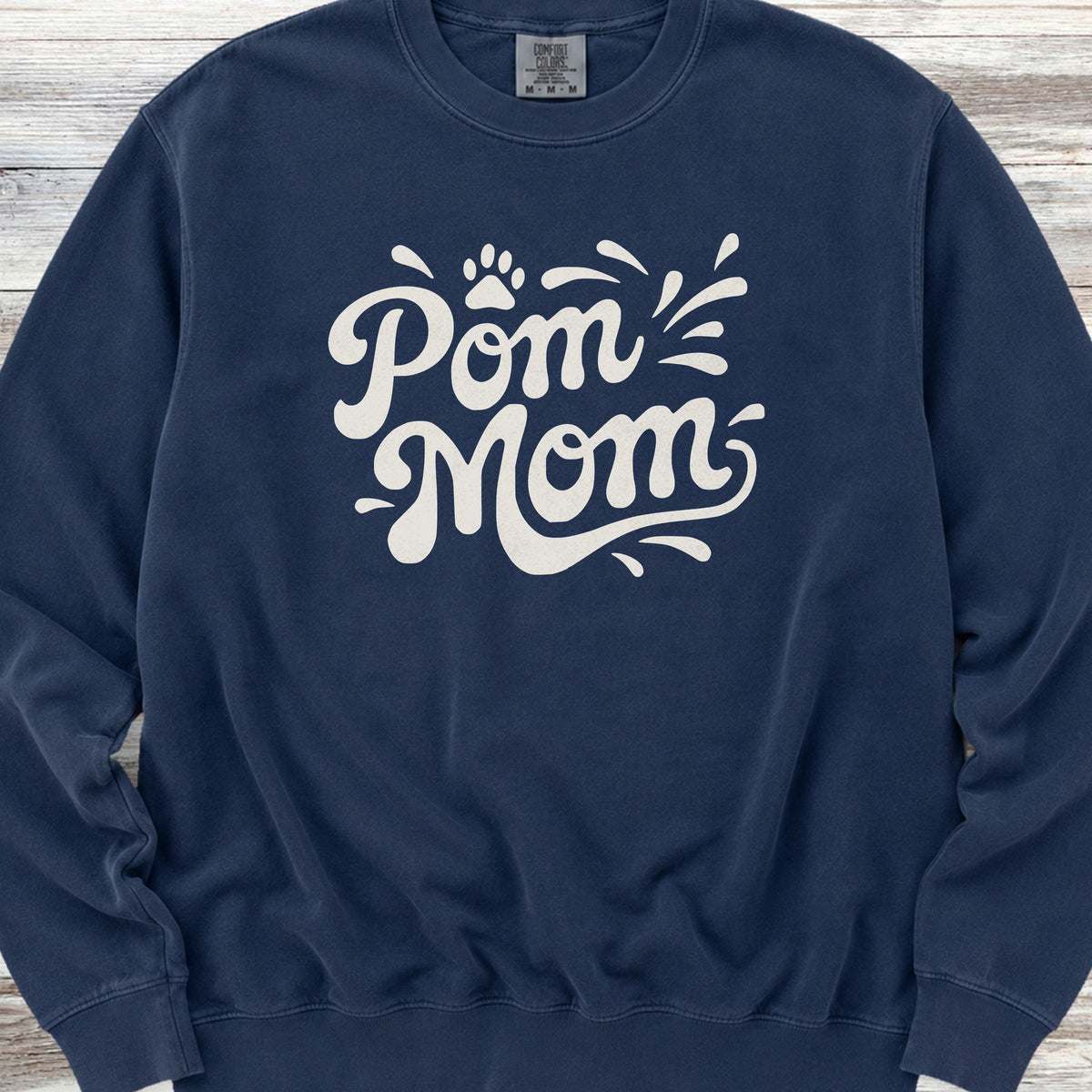 Pomeranian Groovy Mom Sweatshirt - True Navy