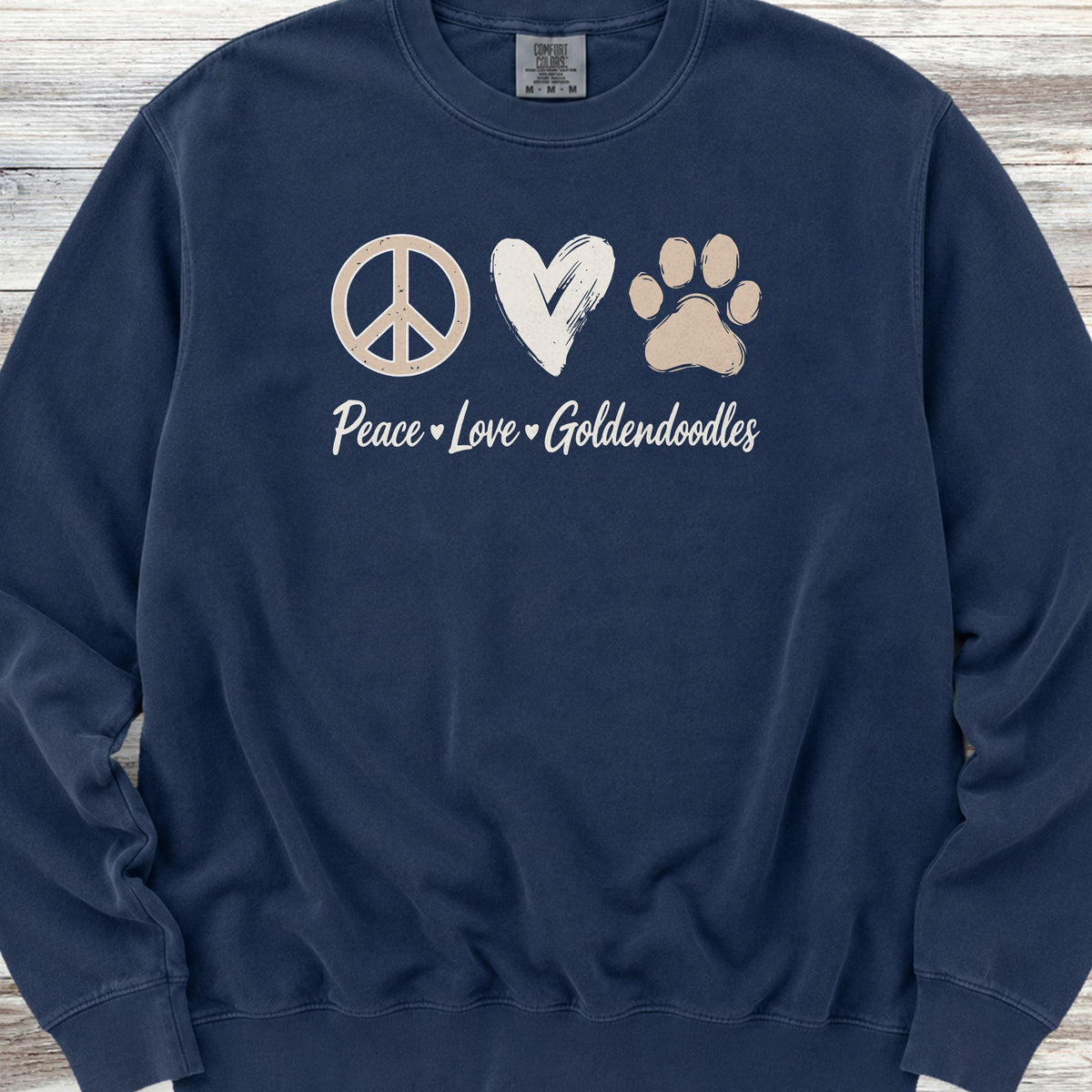 Goldendoodle Peace Sweatshirt - True Navy