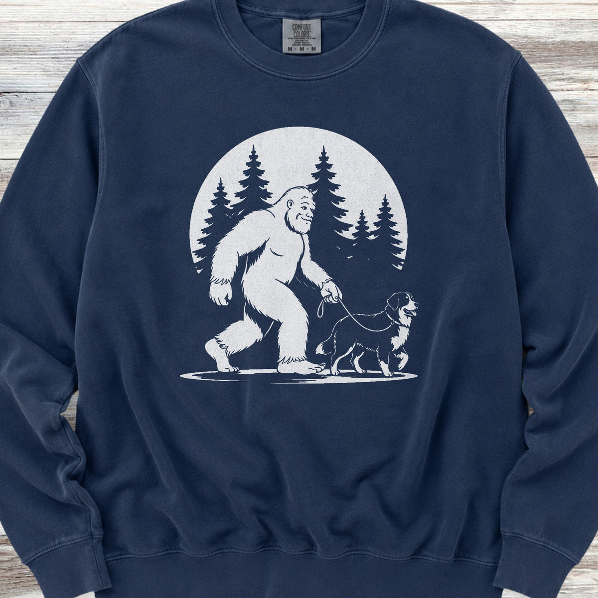 Bernese Mountain Dog Bigfoot Sweatshirt - True Navy