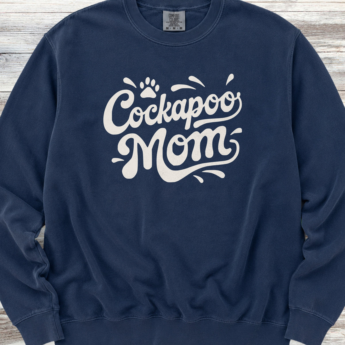 Cockapoo Groovy Mom Sweatshirt - True Navy