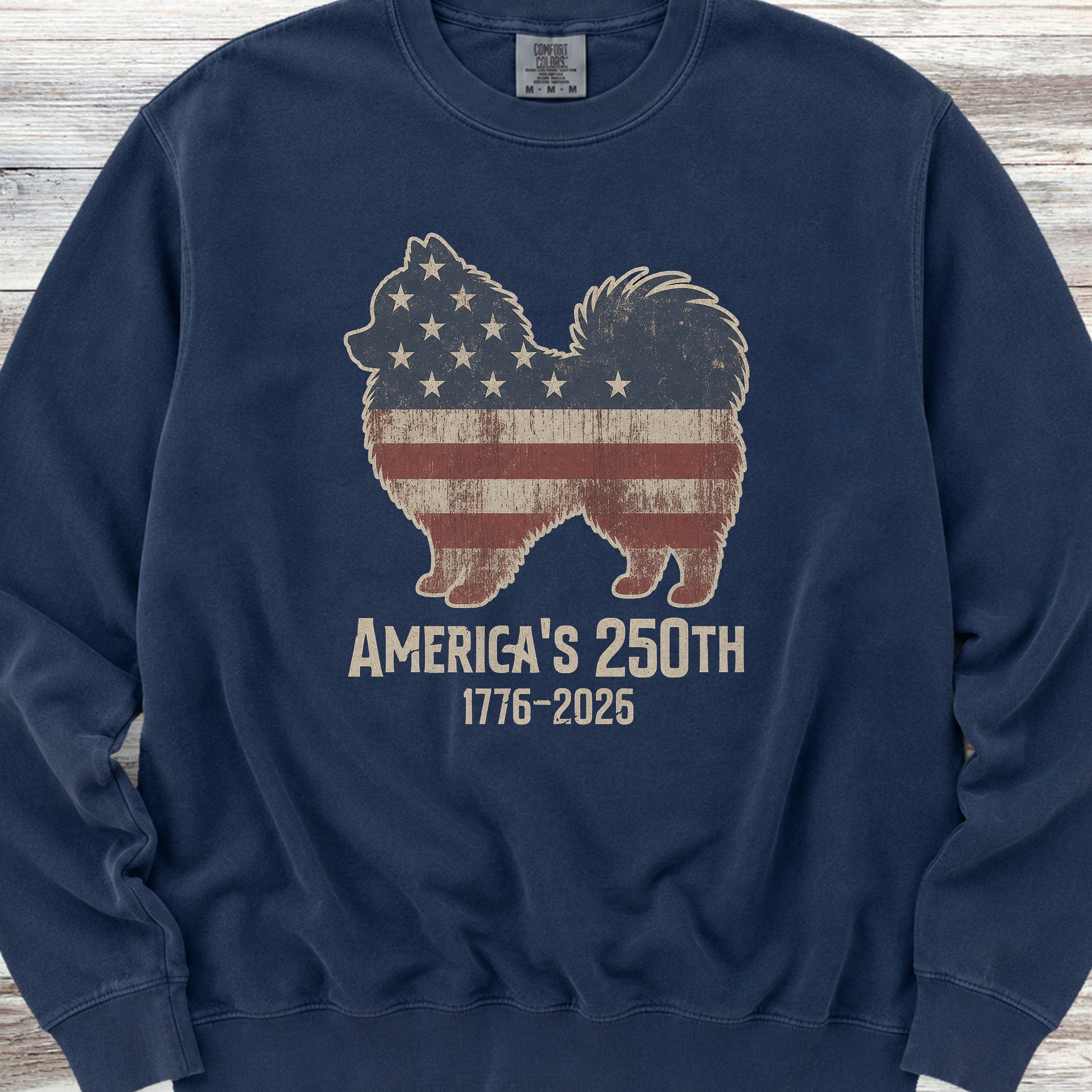Pomeranian Vintage USA Sweatshirt - True Navy