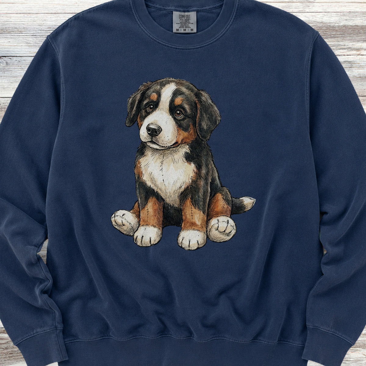 Bernese Mountain Dog Teddy Bear Sweatshirt - True Navy