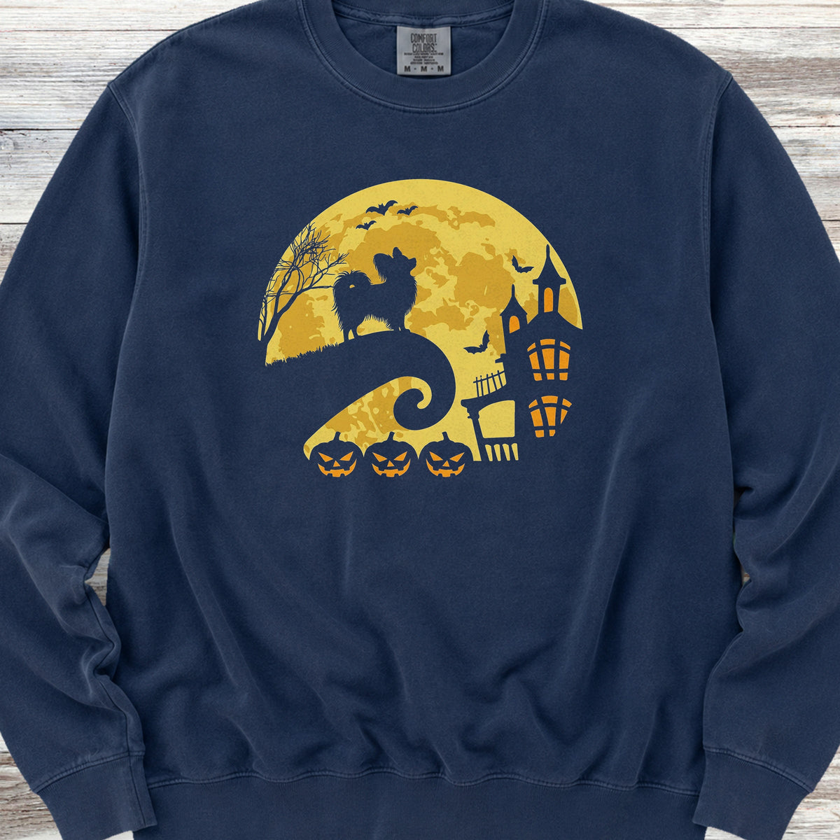 Papillon Halloween Moon Sweatshirt - True Navy