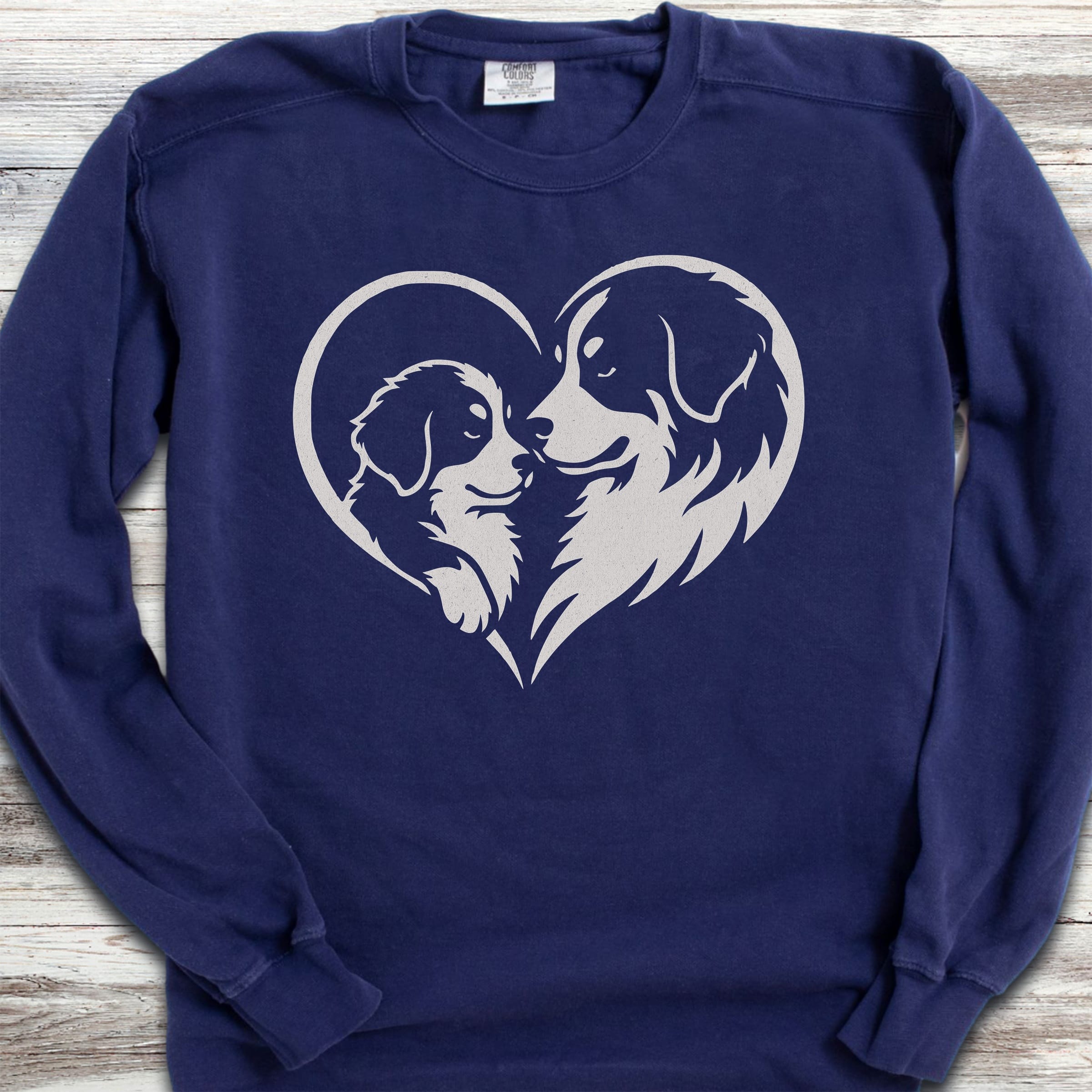 Bernese Mountain Dog Heart Bond Sweatshirt - True Navy