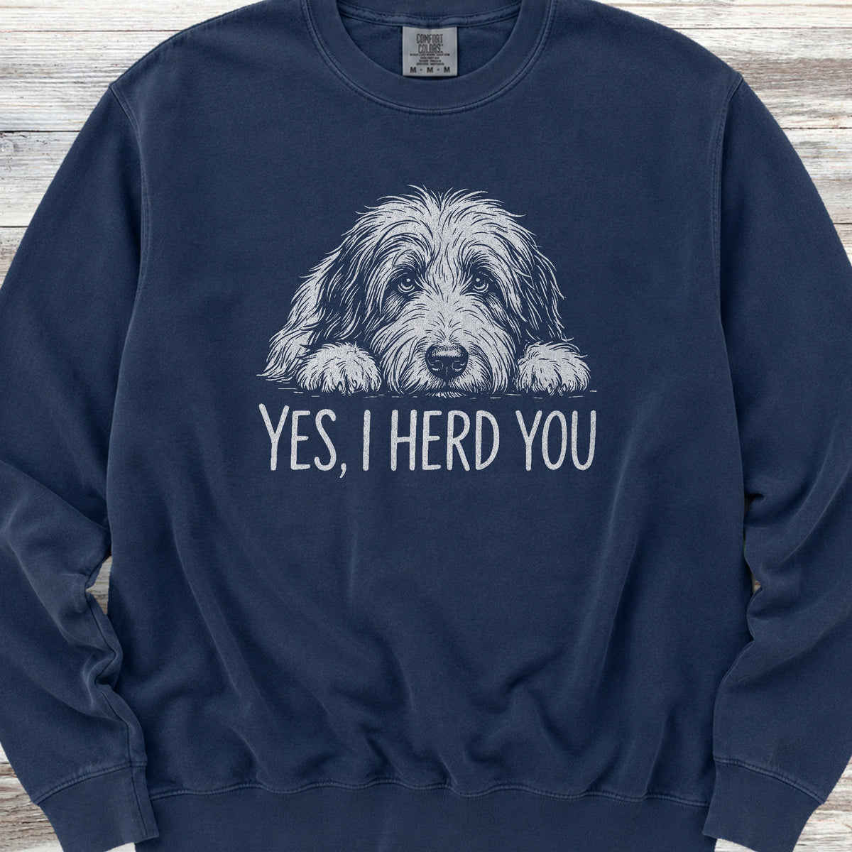 Bearded Collie Herd You Sweatshirt - True Navy