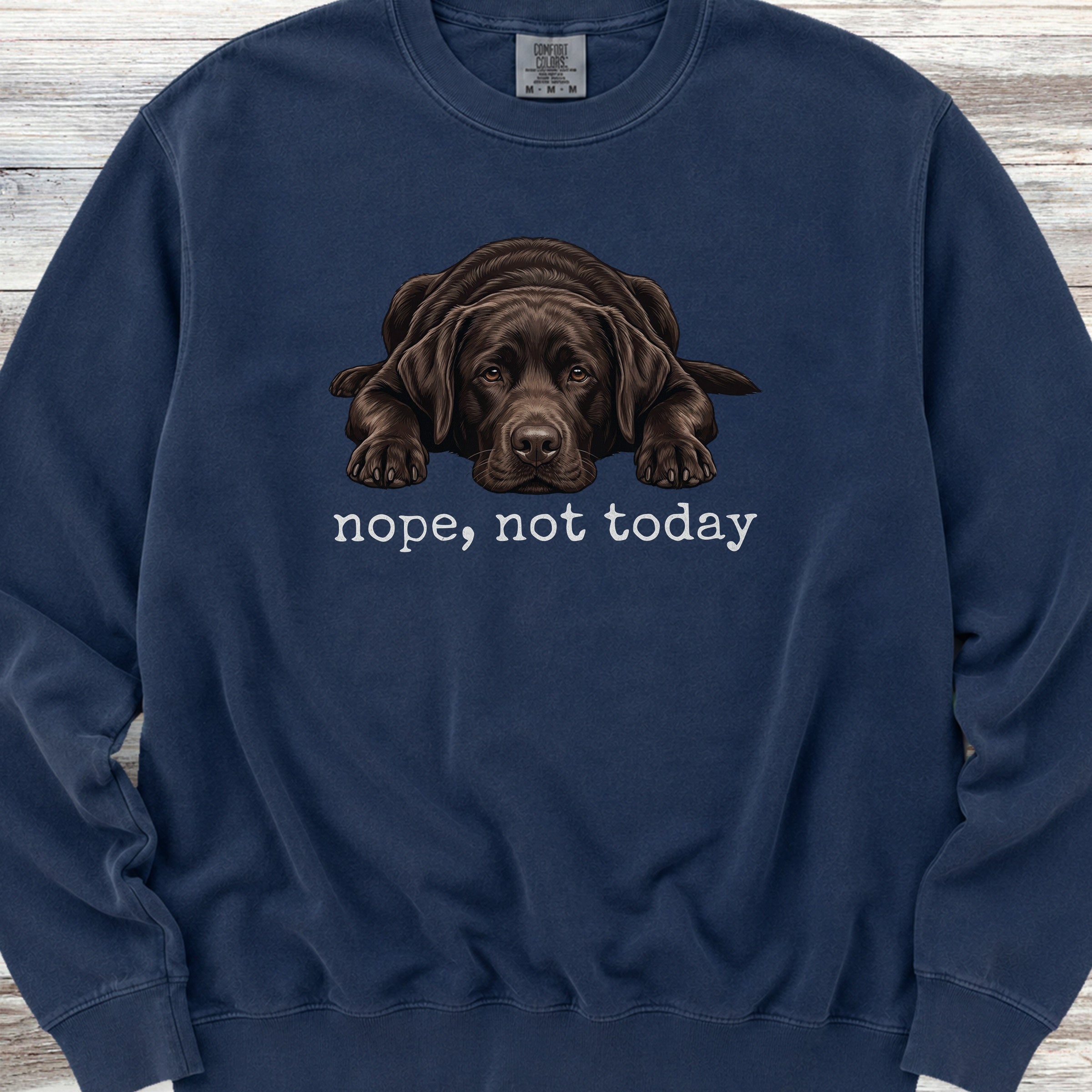 Labrador Retriever Chocolate Nope Sweatshirt - True Navy
