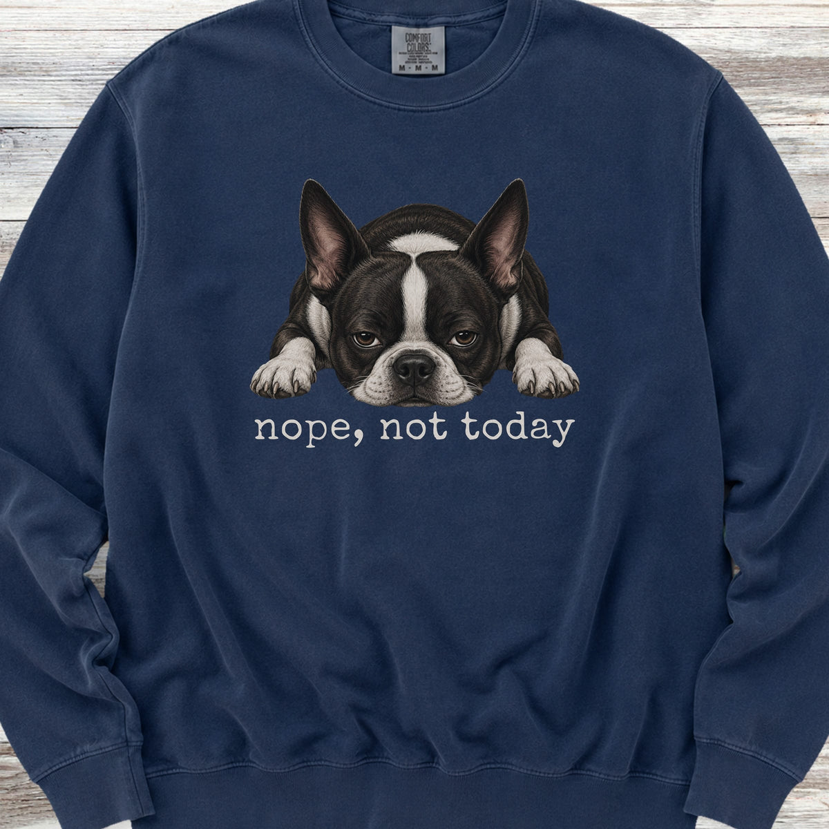 Boston Terrier Nope Sweatshirt - True Navy