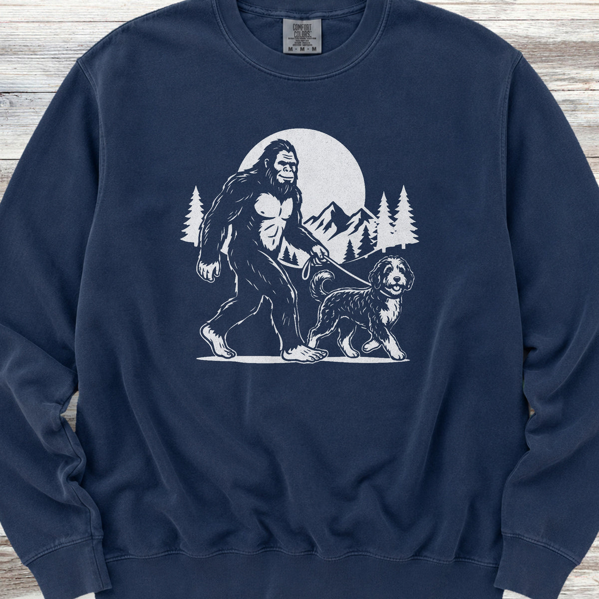 Bernedoodle & Bigfoot Sweatshirt - True Navy
