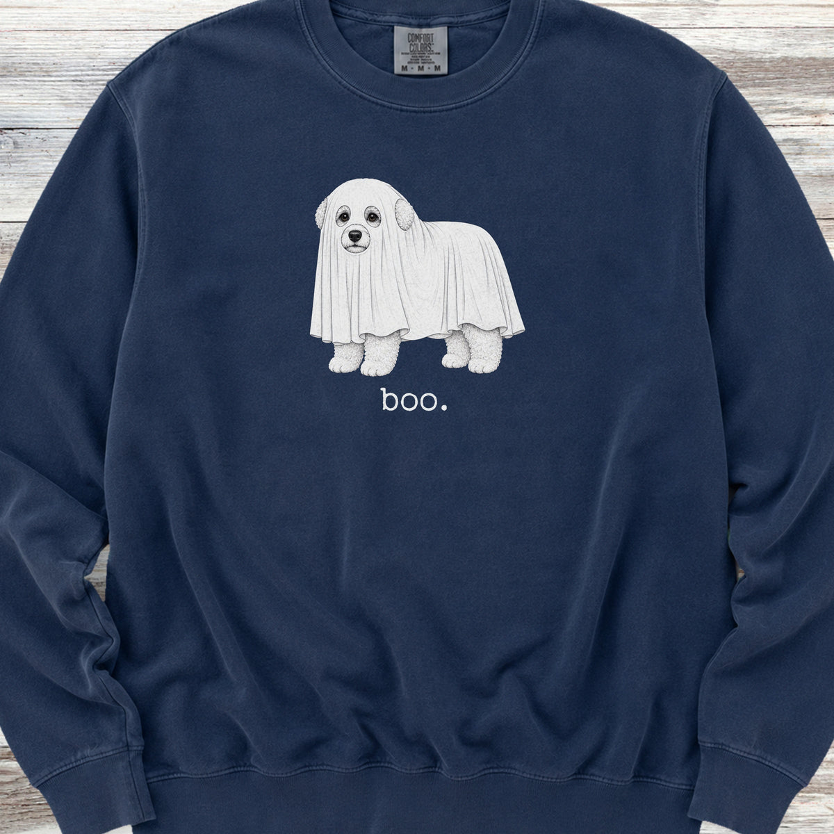 Bichon Frise Boo Sweatshirt - True Navy