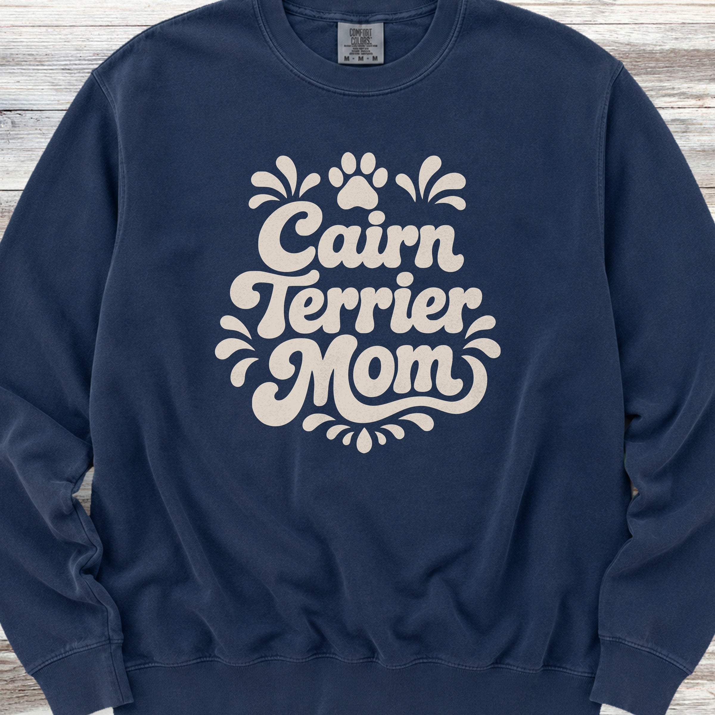 Cairn Terrier Groovy Mom Sweatshirt - True Navy