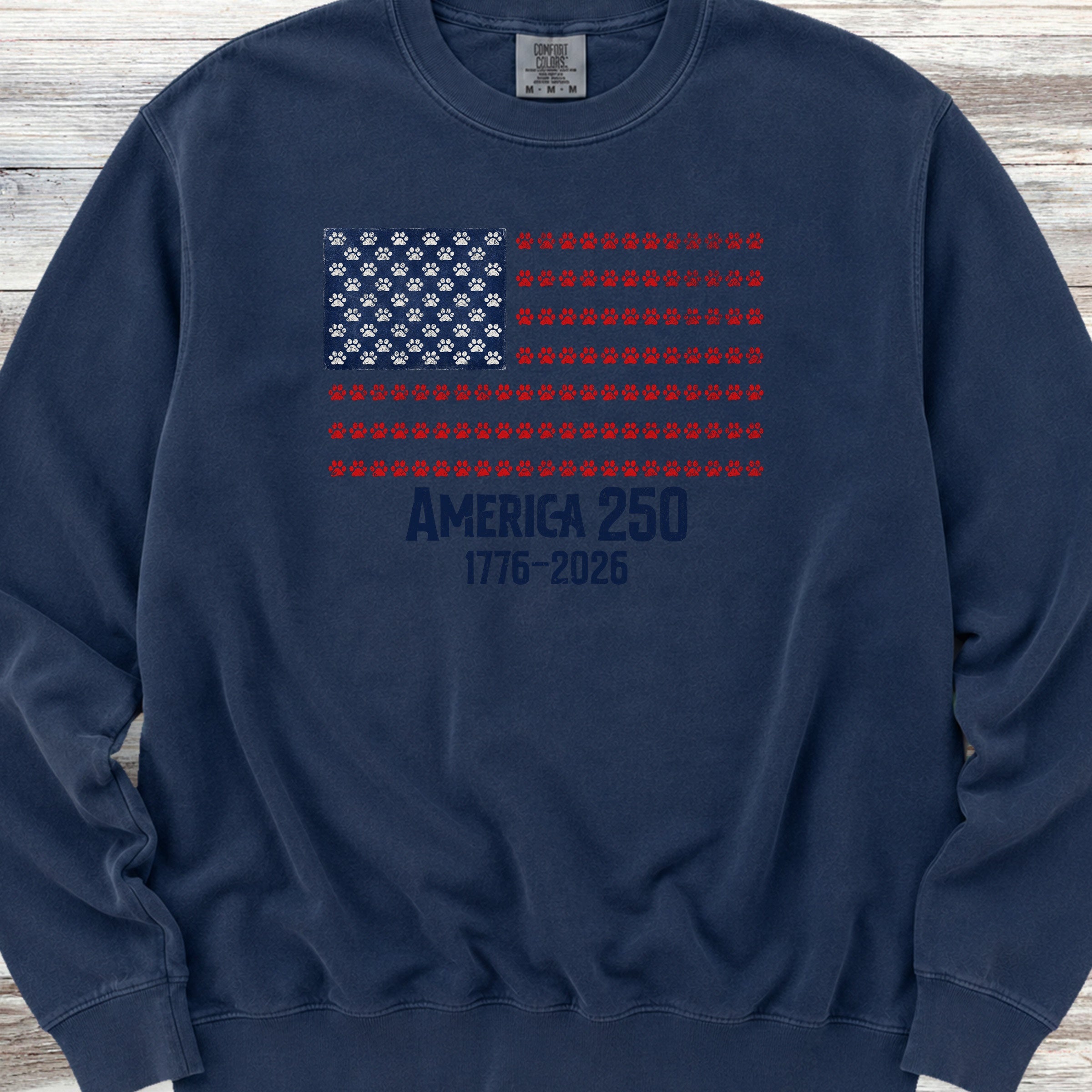 Vintage Red White & Paws 250 Sweatshirt - True Navy