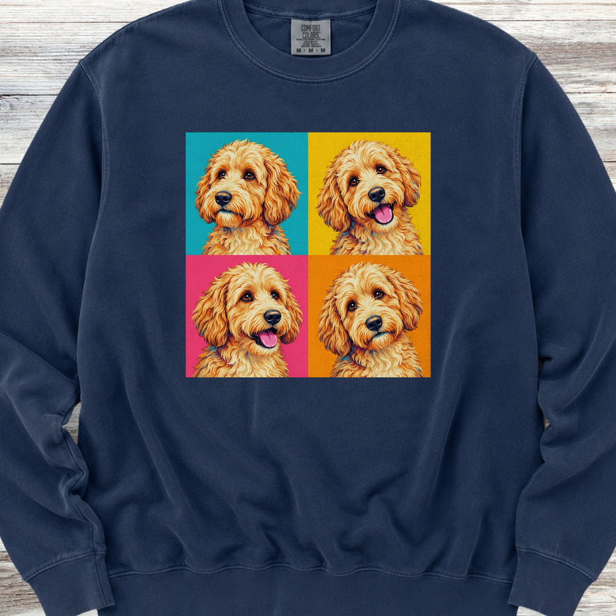 Goldendoodle Pop Art Sweatshirt - True Navy