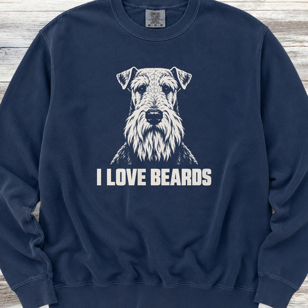 Airedale I Love Beards Sweatshirt - True Navy