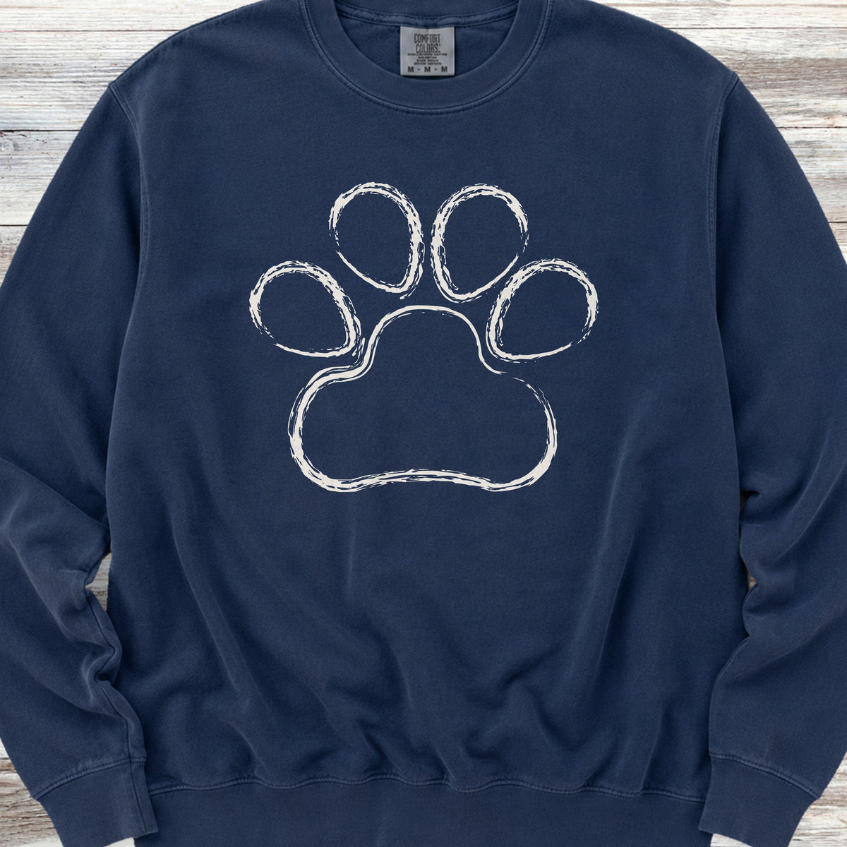 Paw Print Sketch Sweatshirt - True Navy