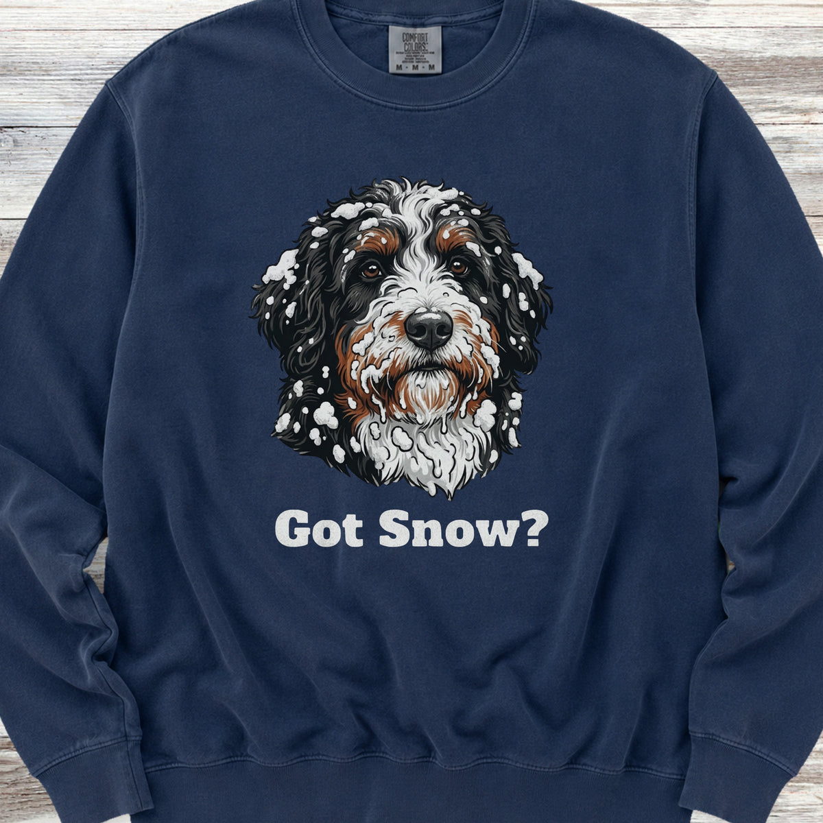 Bernedoodle Got Snow Sweatshirt - True Navy