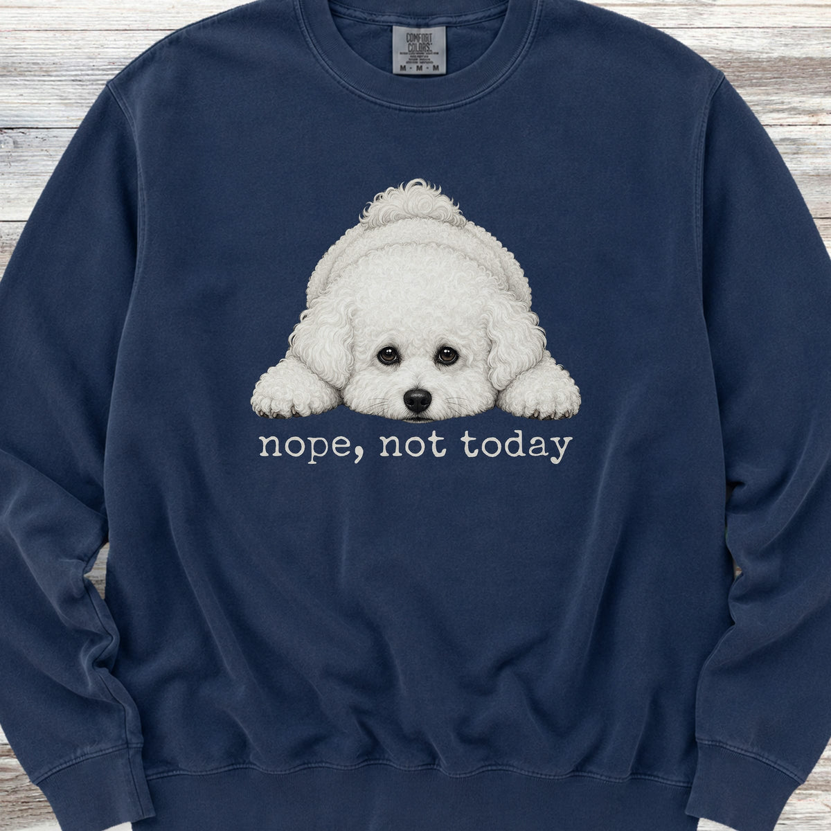 Bichon Frise Nope Sweatshirt - True Navy
