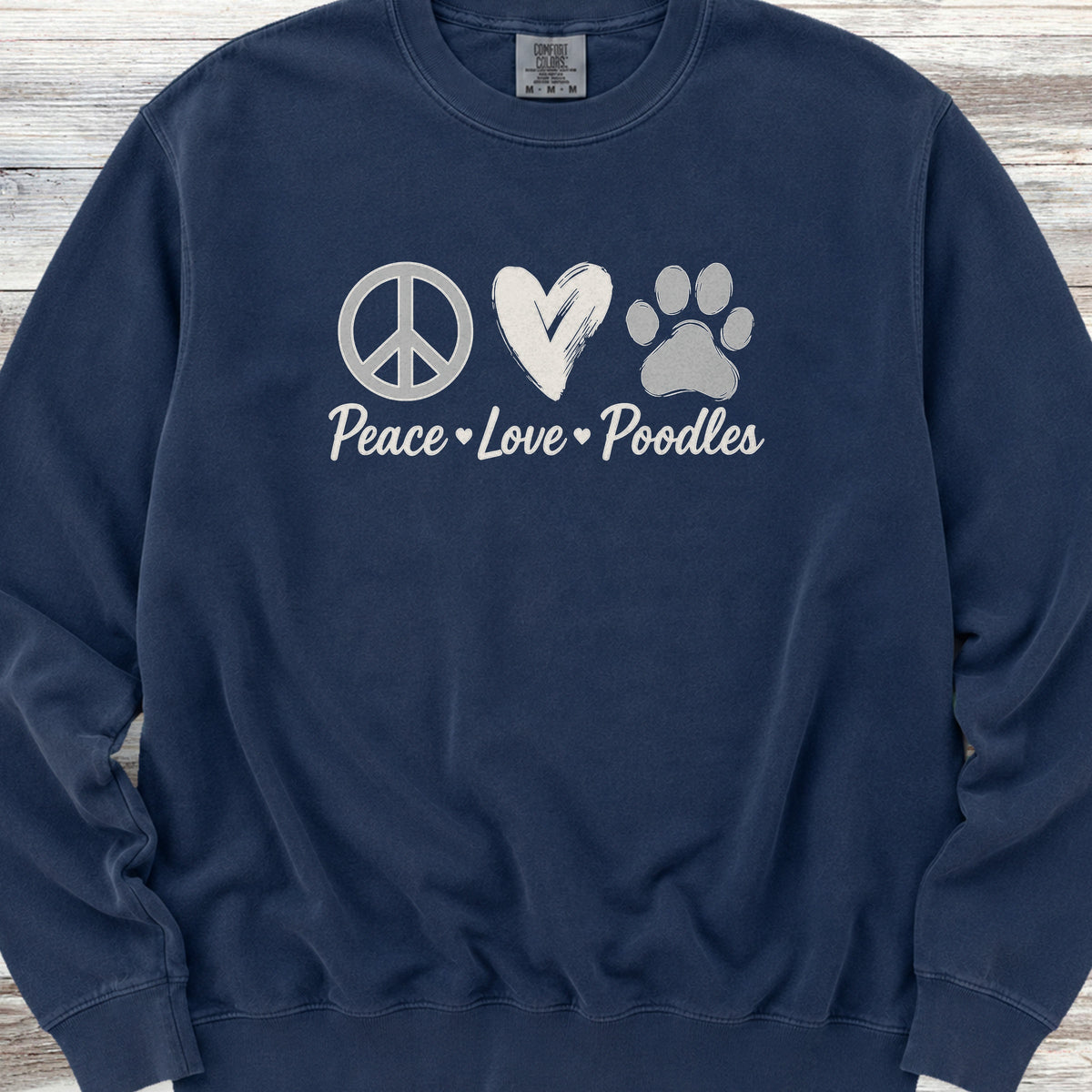 Poodle Peace Sweatshirt - True Navy