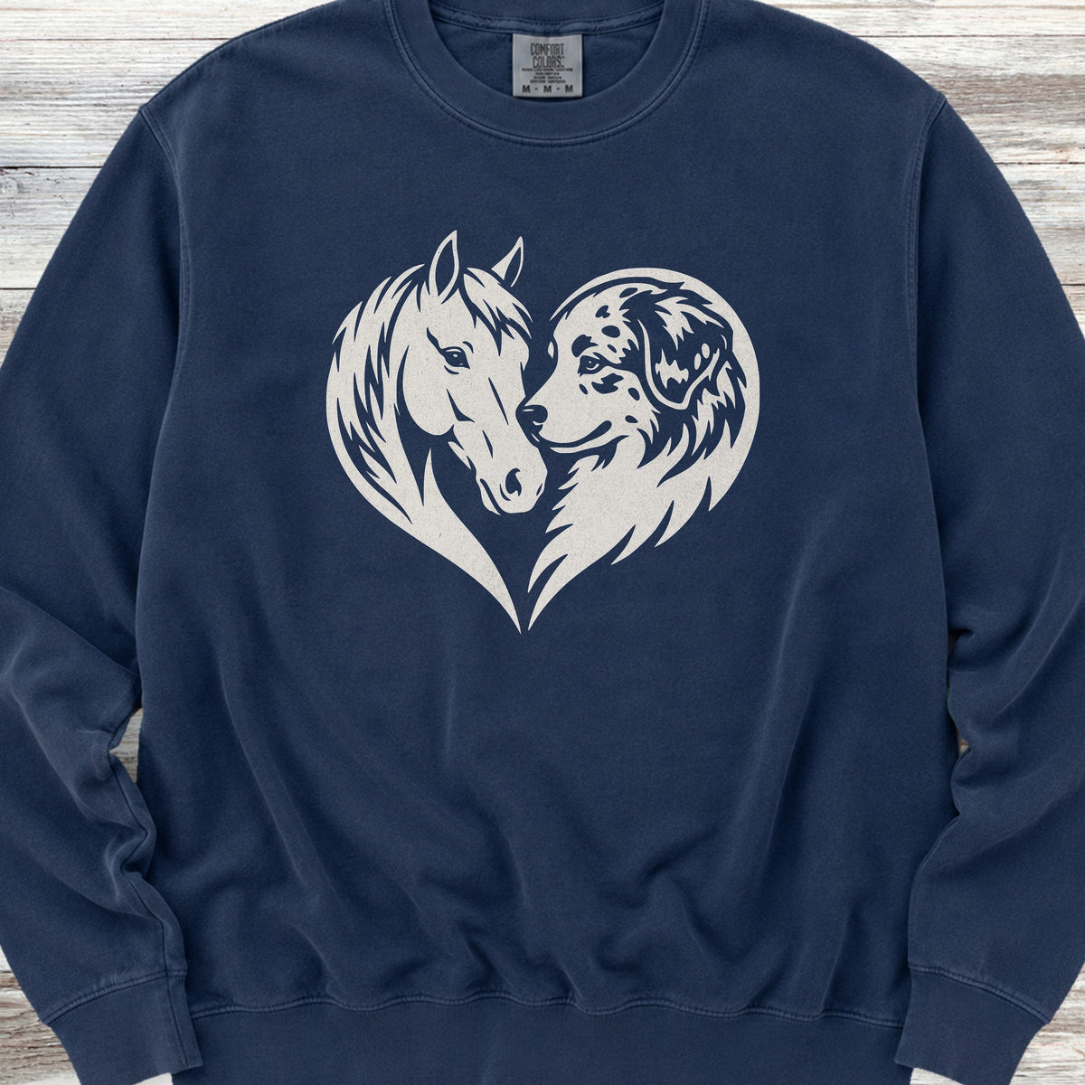 American Shepherd Horse Heart Bond Sweatshirt - True Navy