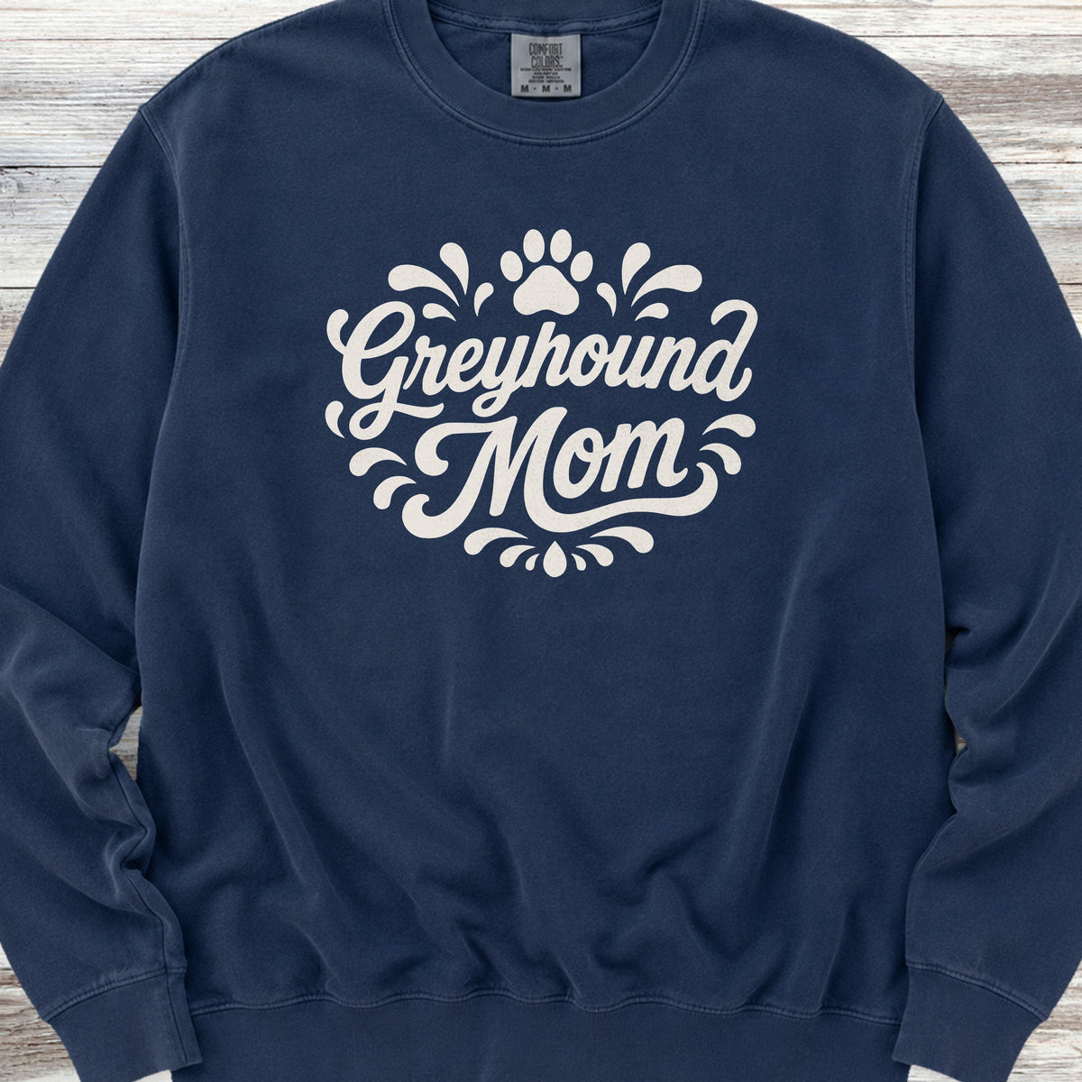 Greyhound Groovy Mom Sweatshirt - True Navy