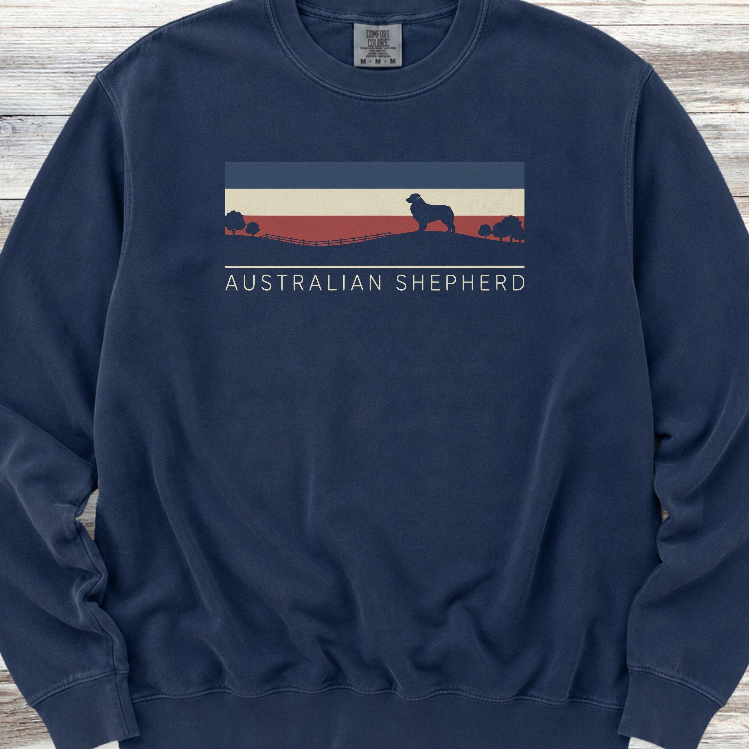 Australian Shepherd USA Sunset Sweatshirt - True Navy