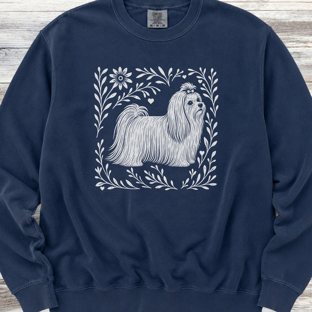 Maltese Linocut Sweatshirt - True Navy