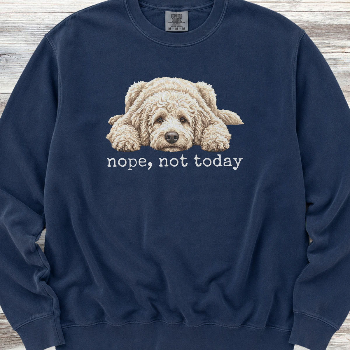 Goldendoodle Cream Nope Sweatshirt - True Navy