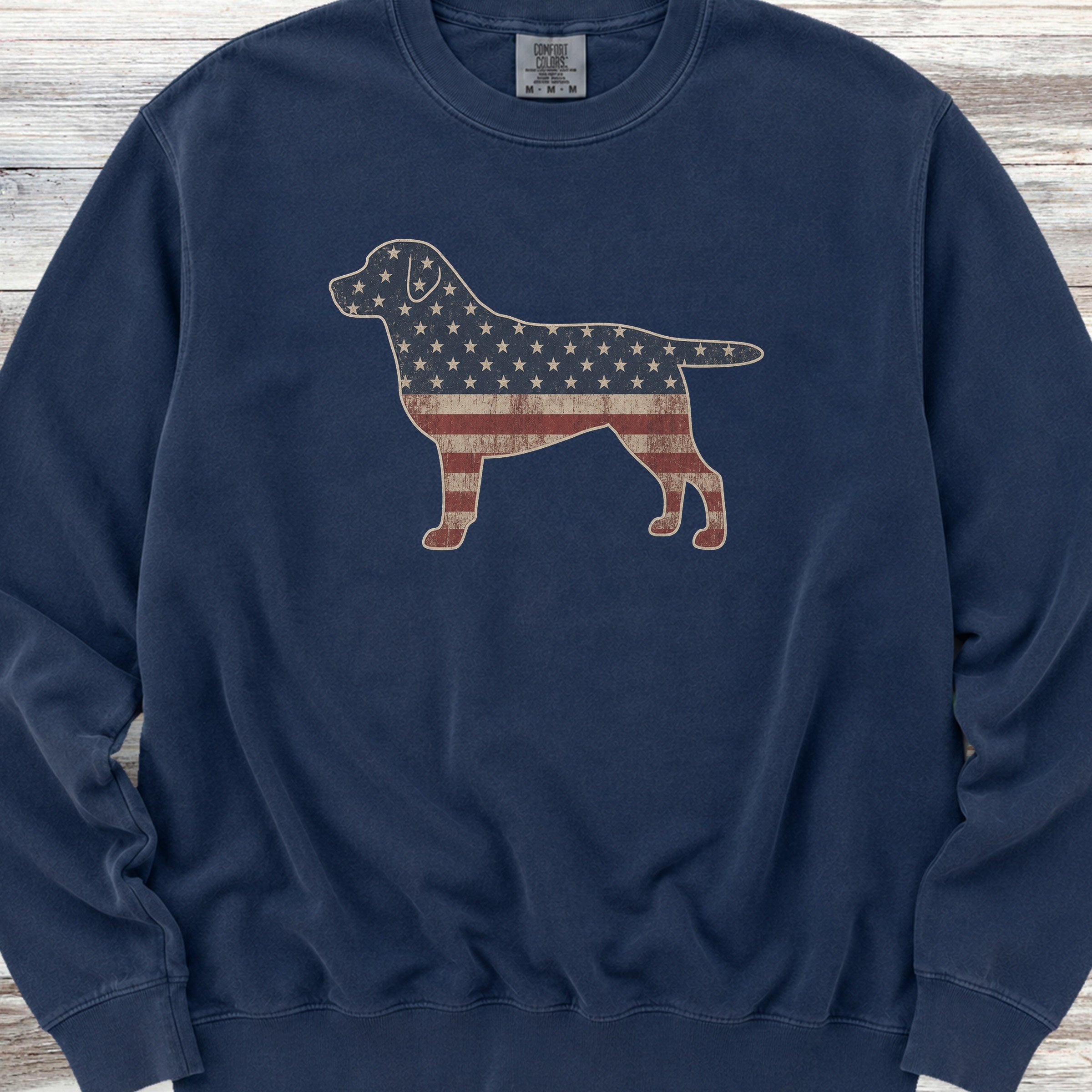 Labrador Retriever Vintage USA Sweatshirt - True Navy