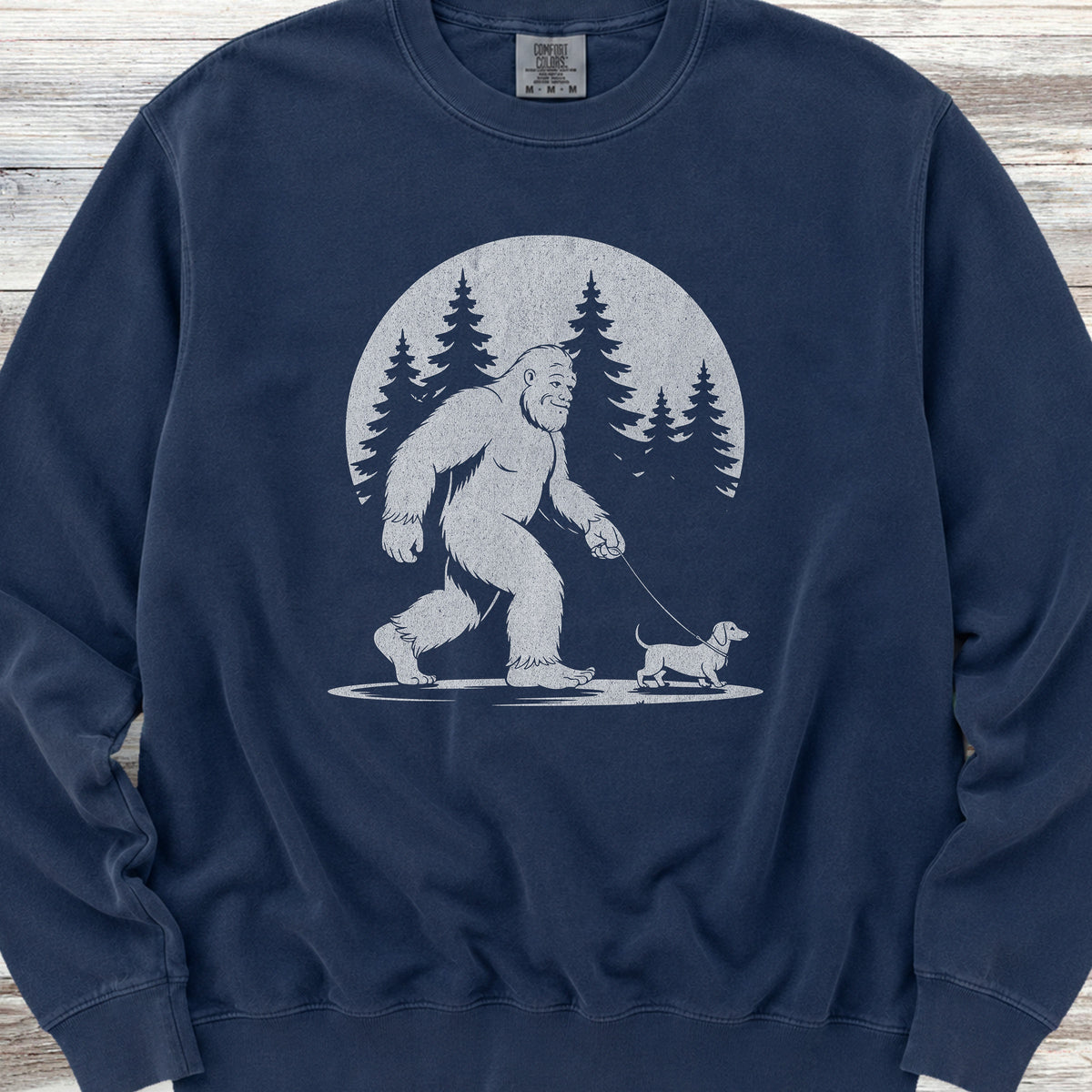 Dachshund Bigfoot Sweatshirt - True Navy