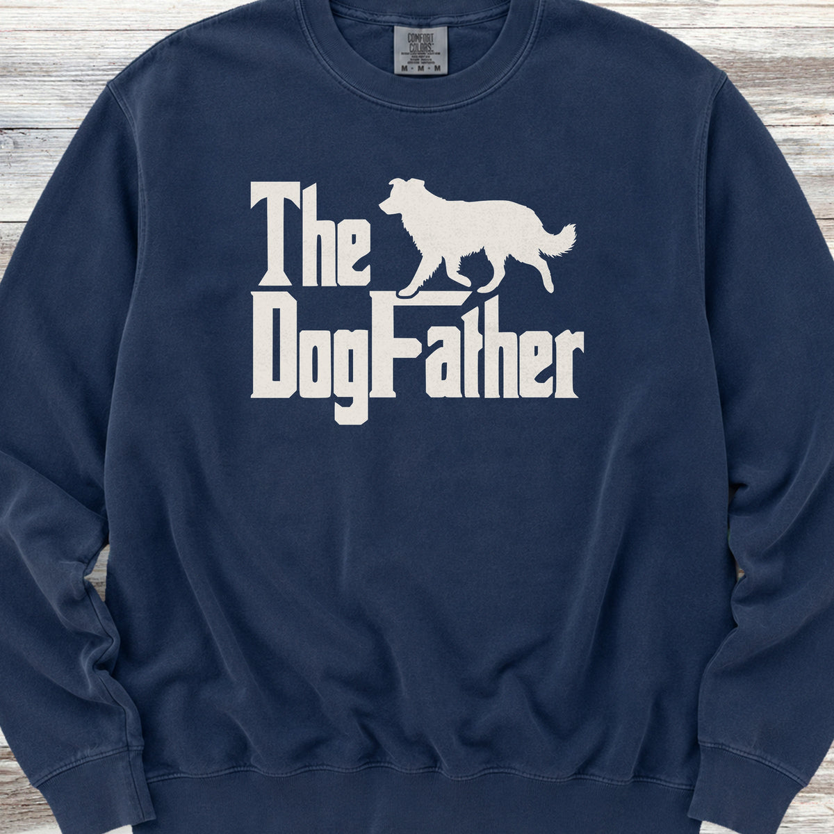 Border Collie Dog Father Sweatshirt - True Navy
