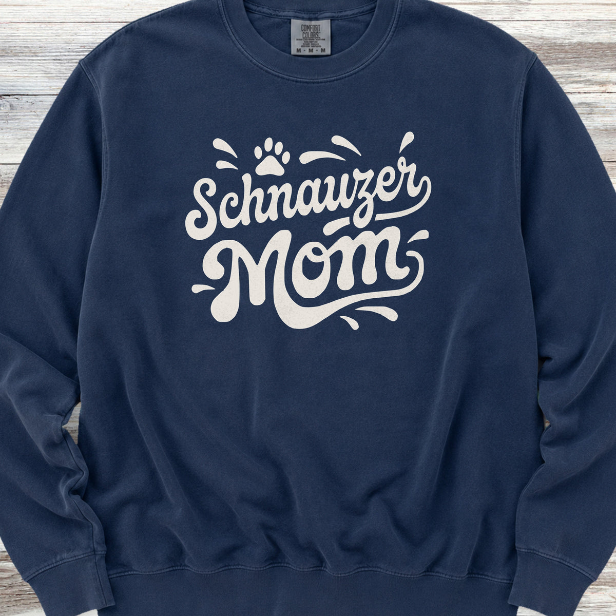 Schnauzer Groovy Mom Sweatshirt - True Navy