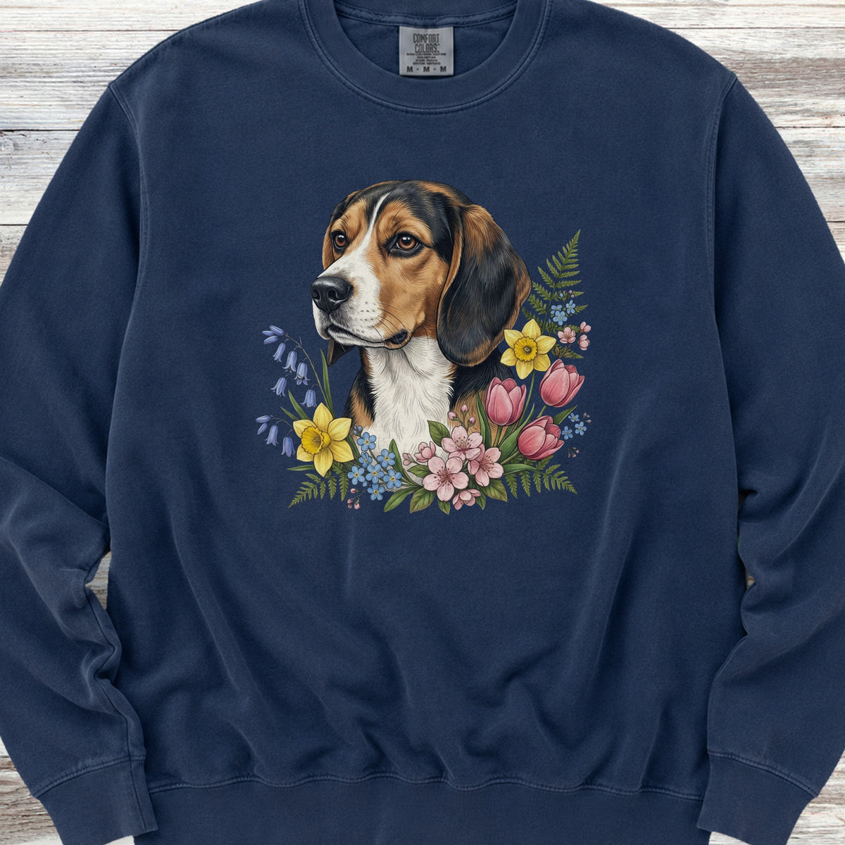 Beagle Spring Portrait Sweatshirt - True Navy