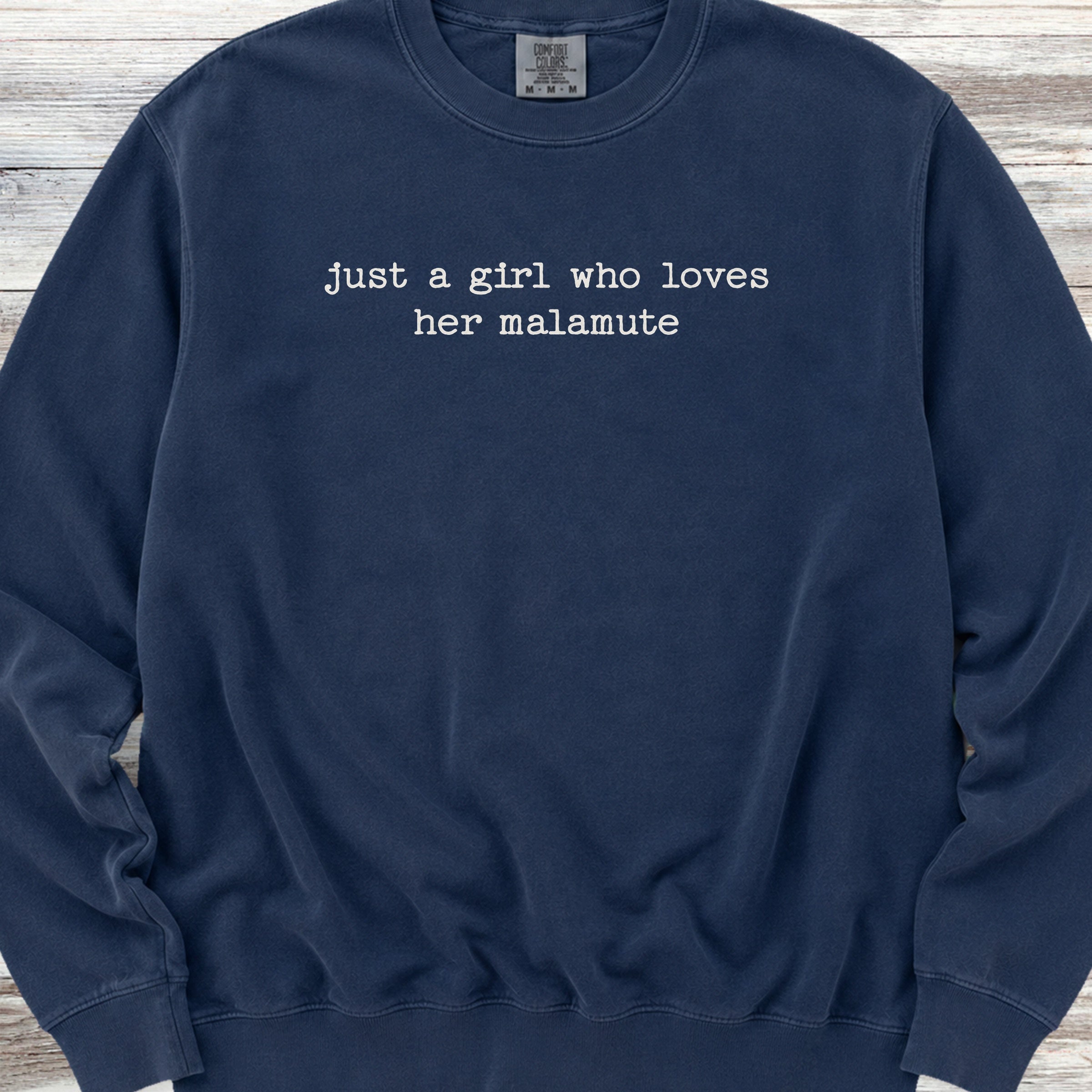Alaskan Malamute Girl Sweatshirt - True Navy