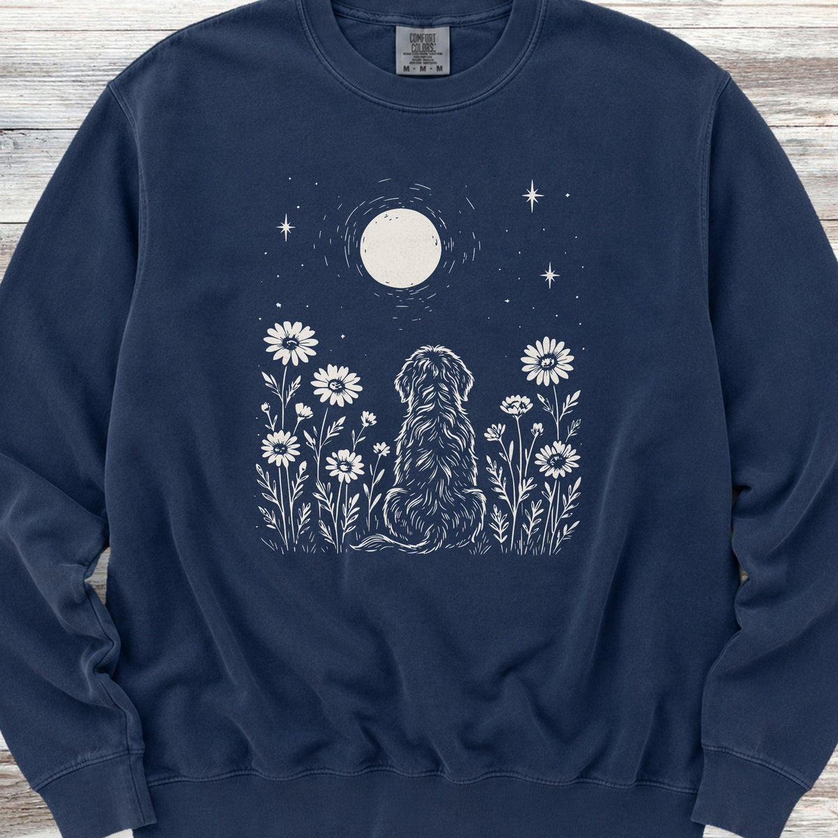 Doodle Moonlight & Wildflowers Sweatshirt - True Navy