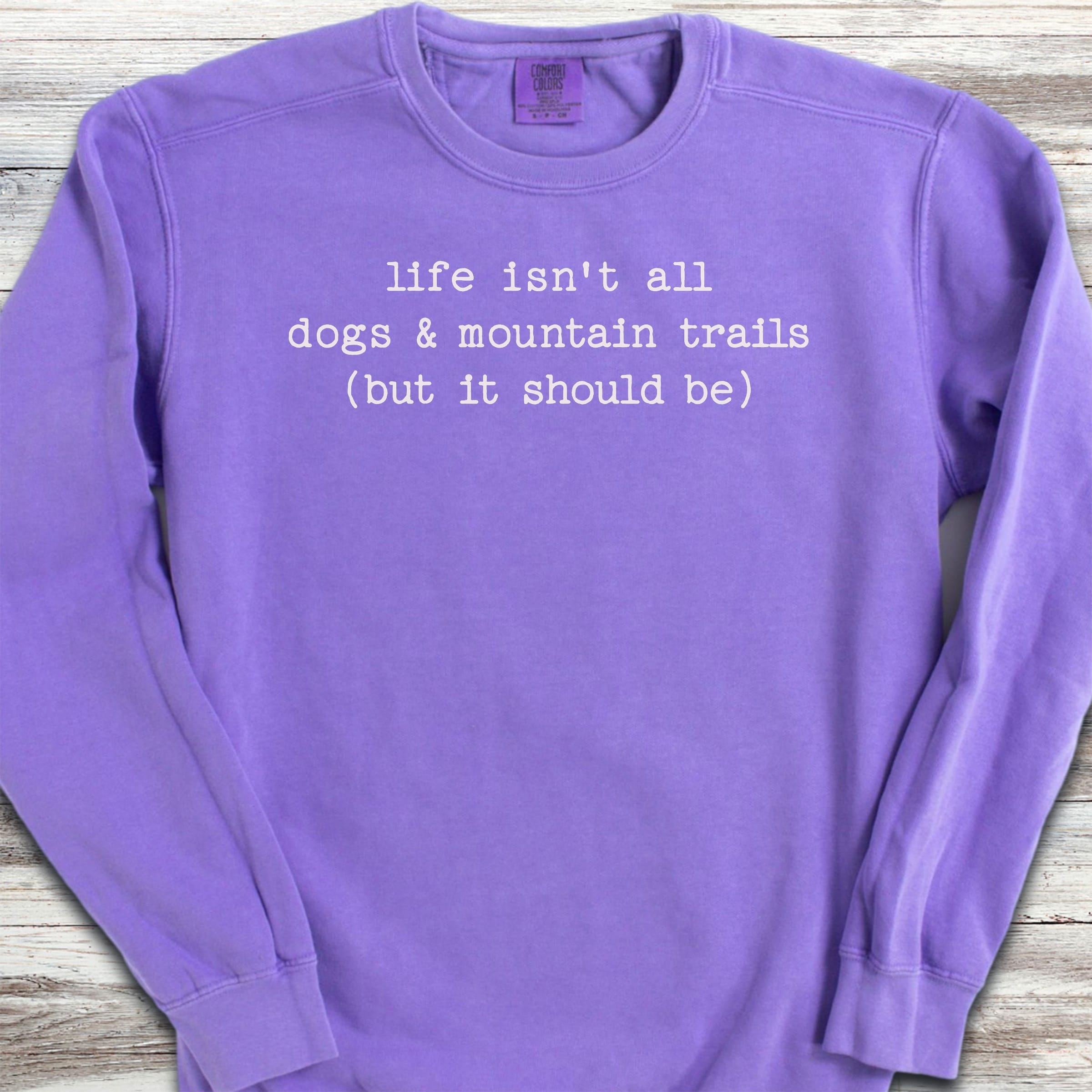 Dogs & Mountain Trails Sweatshirt - Violet