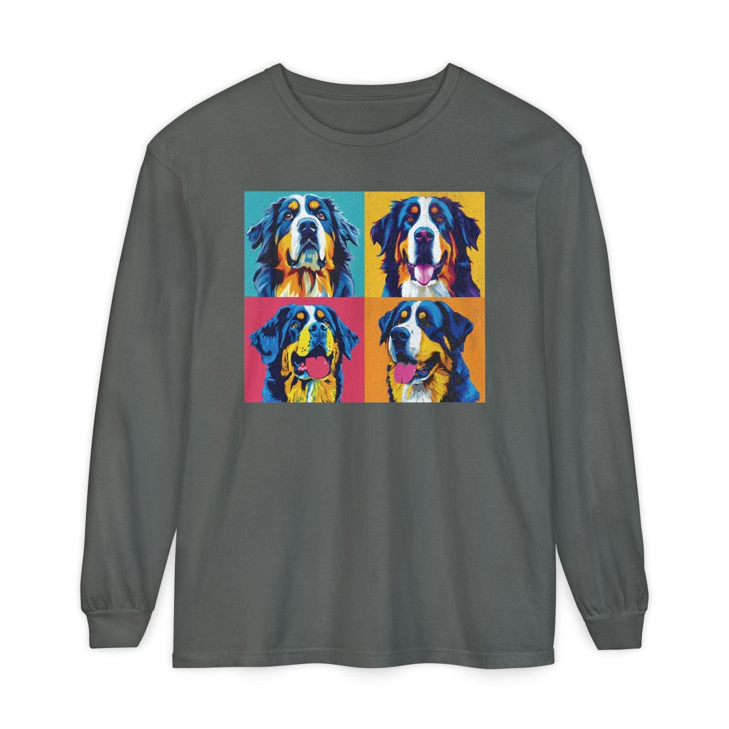 Bernese Mountain Dog Pop Art Long Sleeve Tee