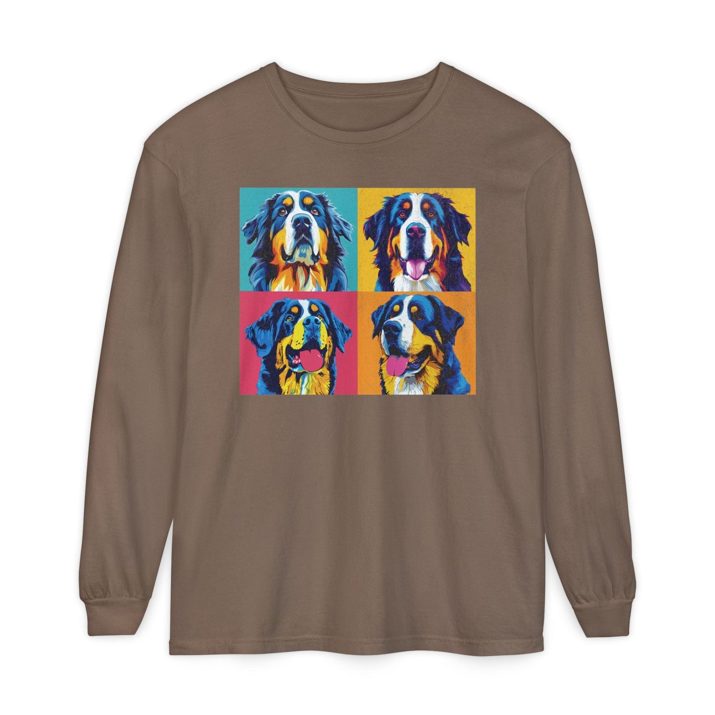 Bernese Mountain Dog Pop Art Long Sleeve Tee