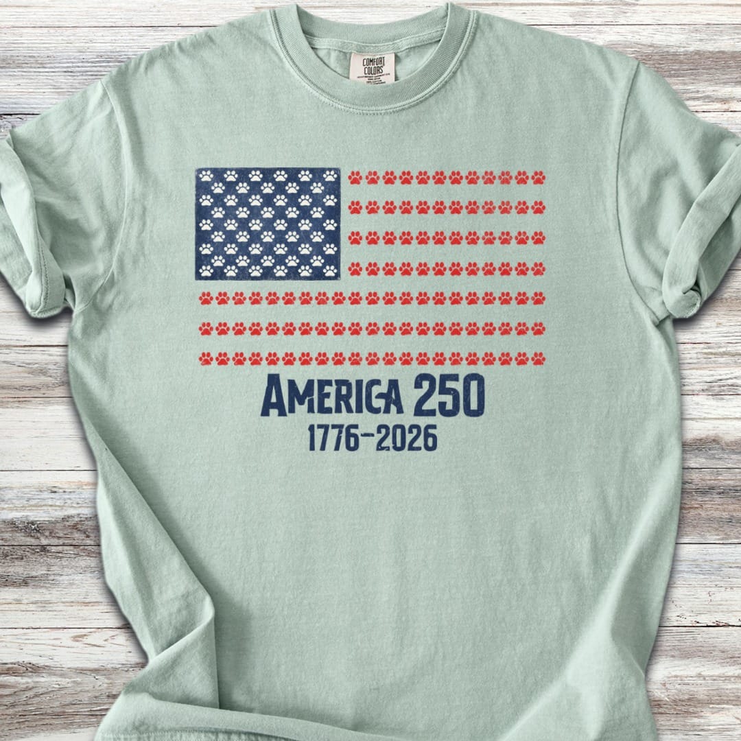 Vintage Red White & Paws 250 T-Shirt