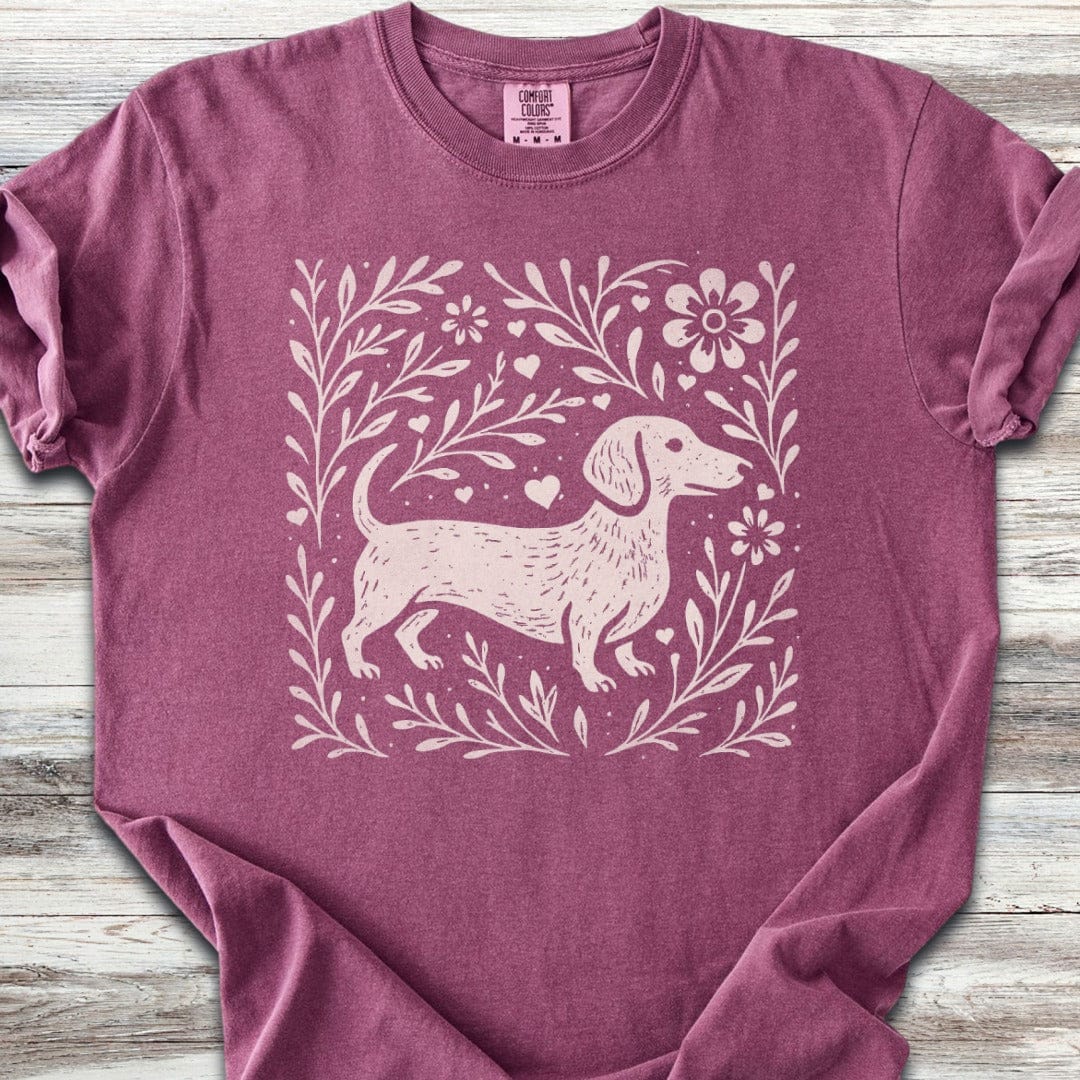 Dachshund Linocut T-Shirt