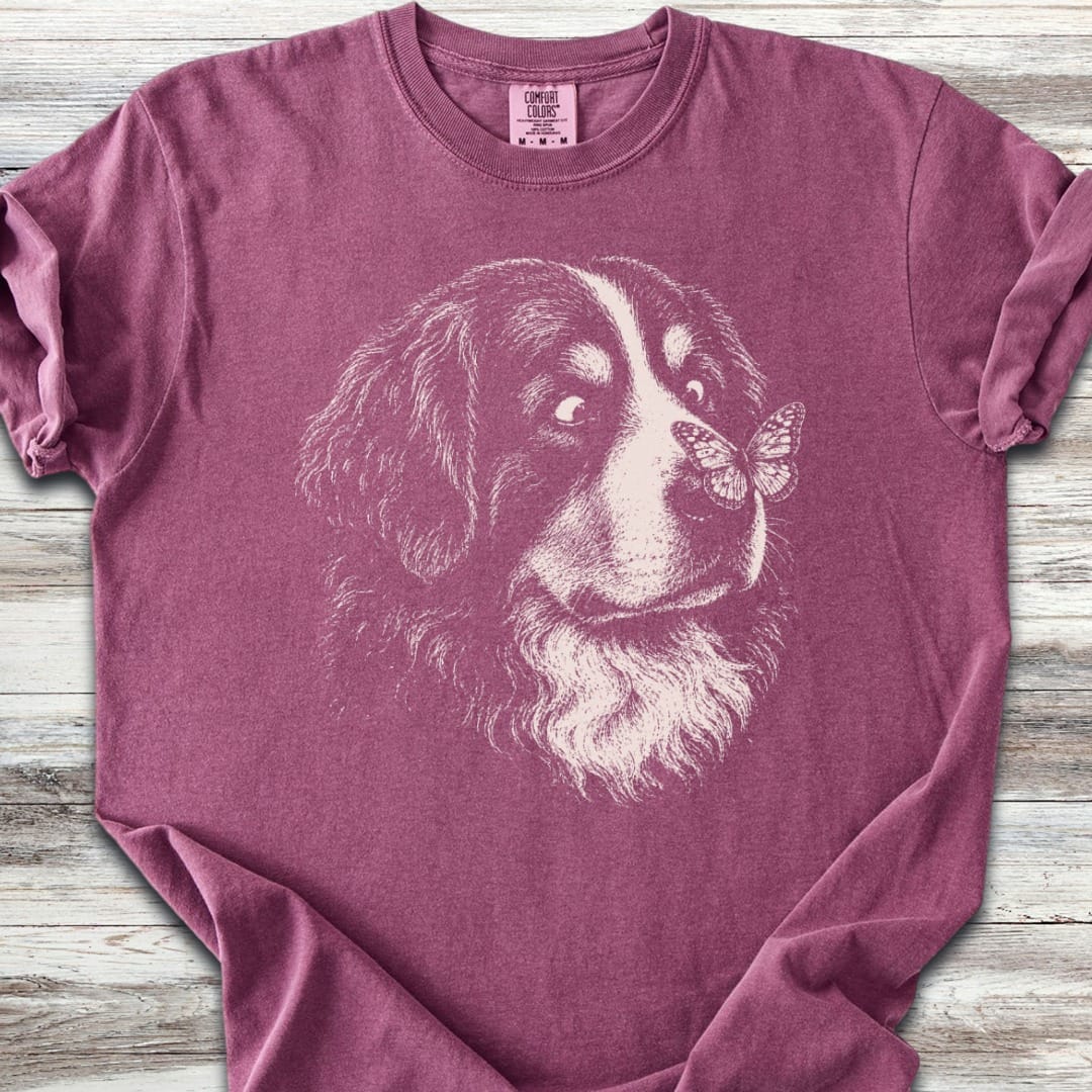 Bernese Mountain Dog Butterfly T-Shirt